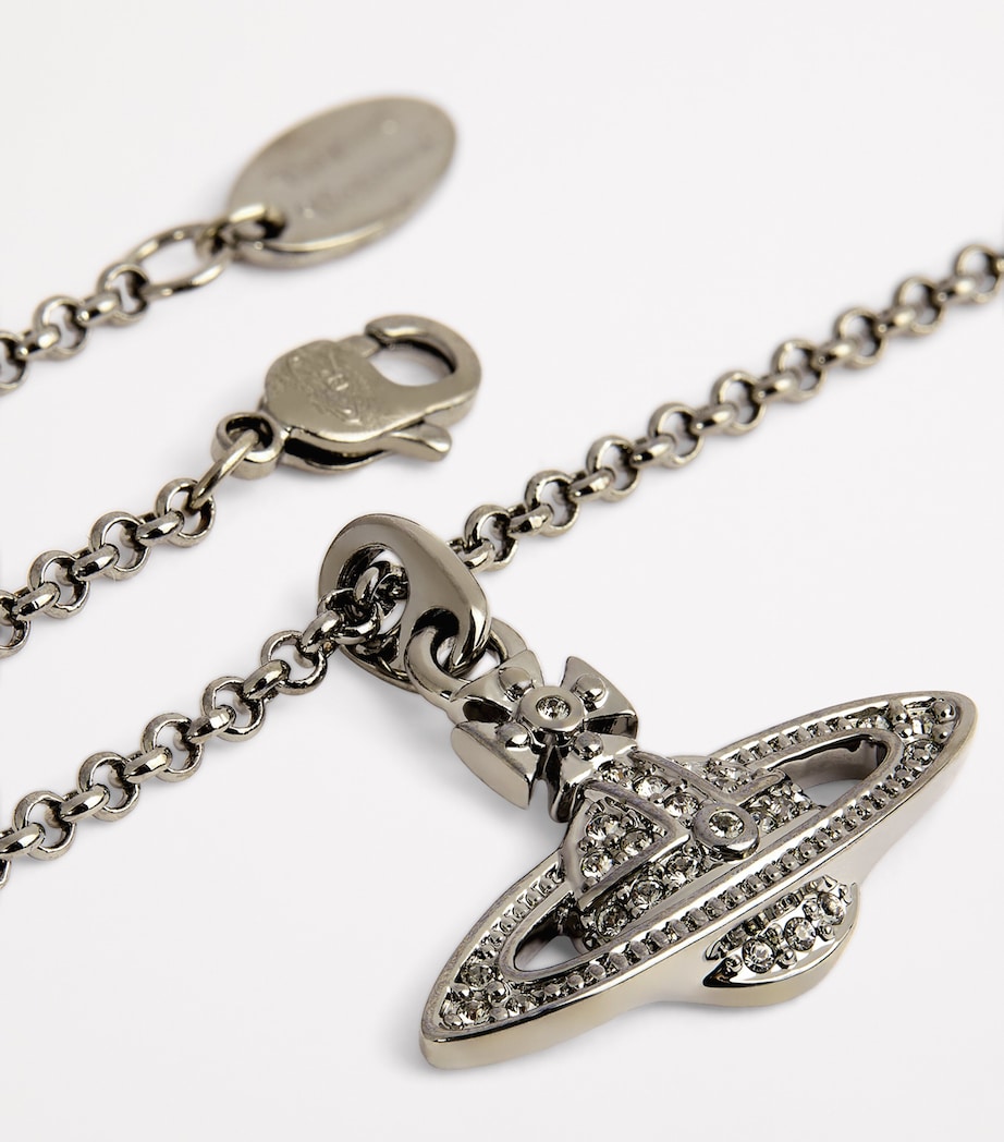 Vivienne Westwood Mini Embellished Bas Relief Necklace Ruthenium Image 4