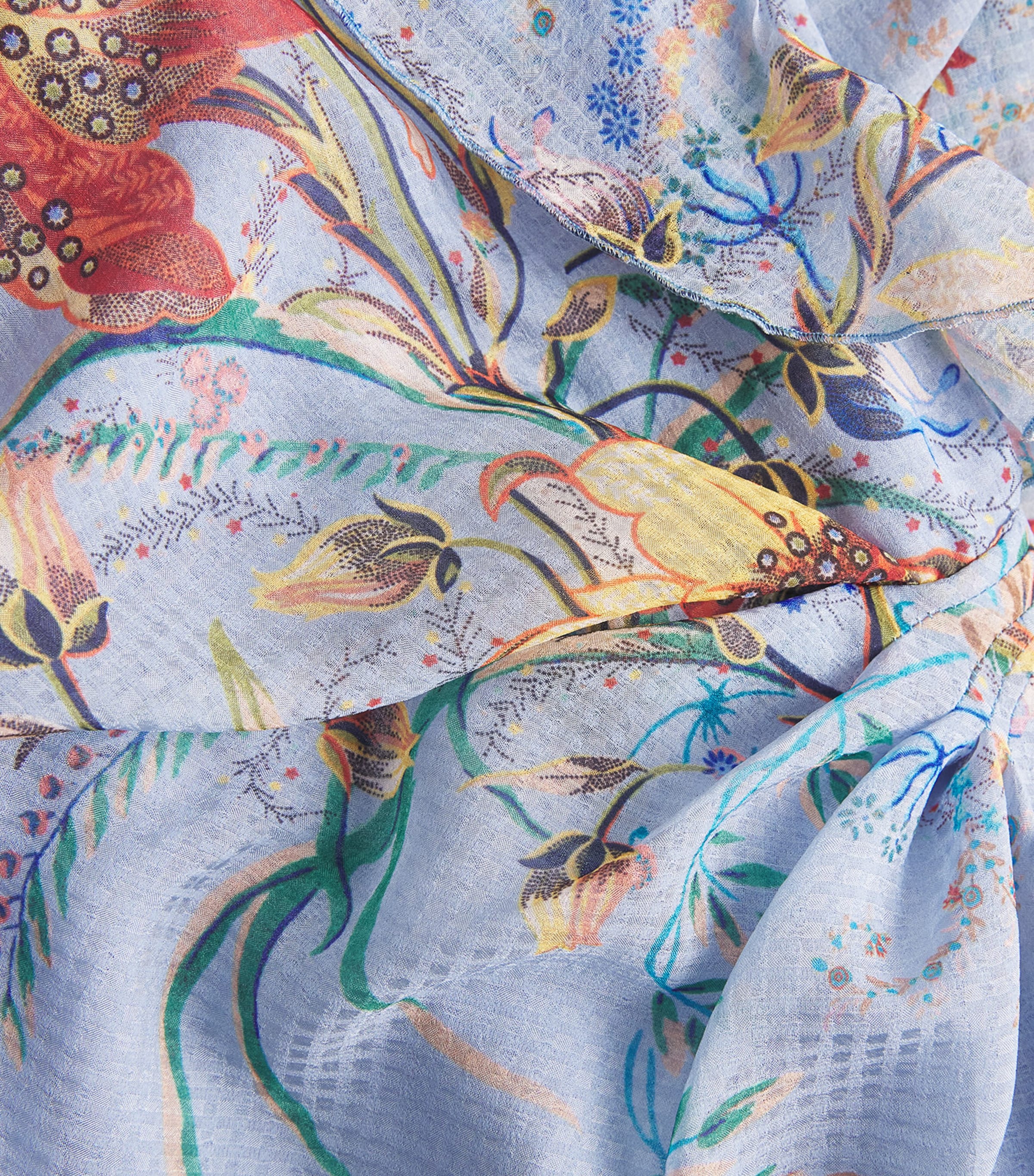 Etro Womens Ruffled Floral Maxi Dress Prnt/pl Blu Bs Image 6