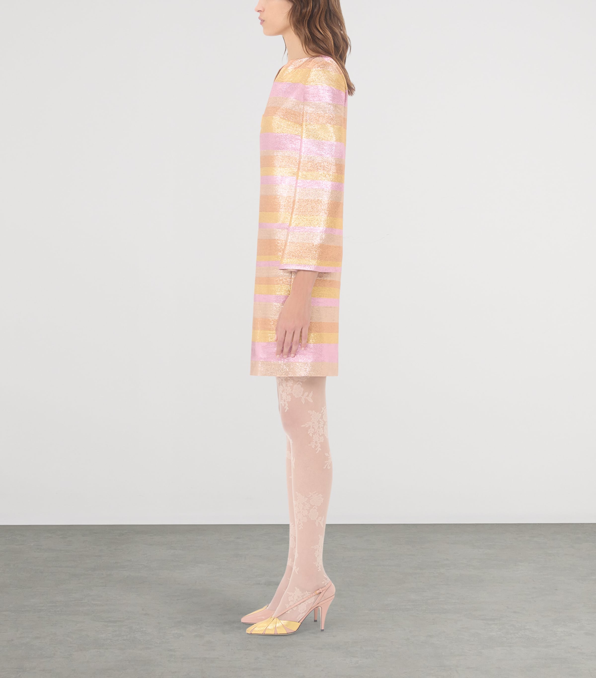 Valentino Womens Metallic Stripe Mini Dress Image 3