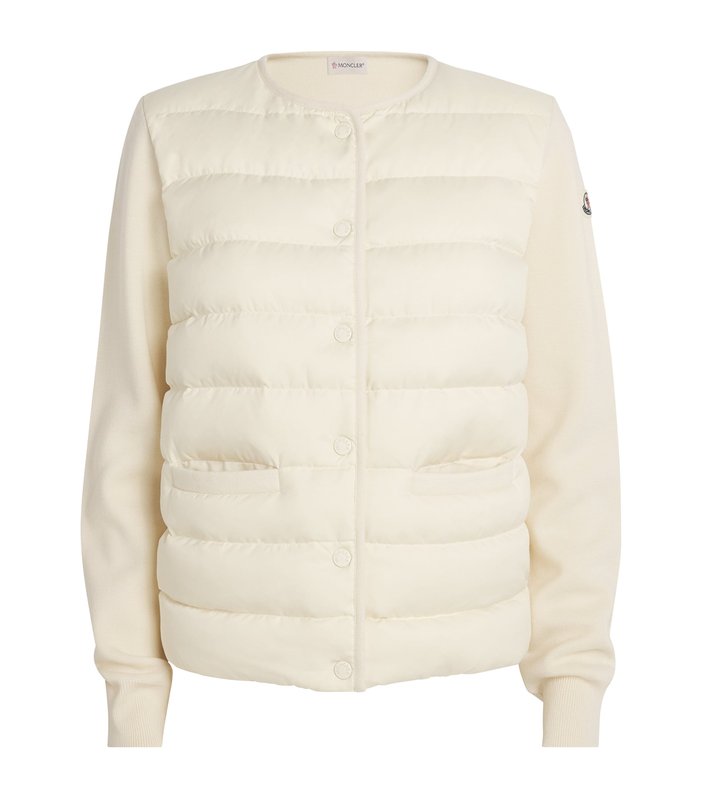 MONCLER VIRGIN WOOL DOWN CARDIGAN 