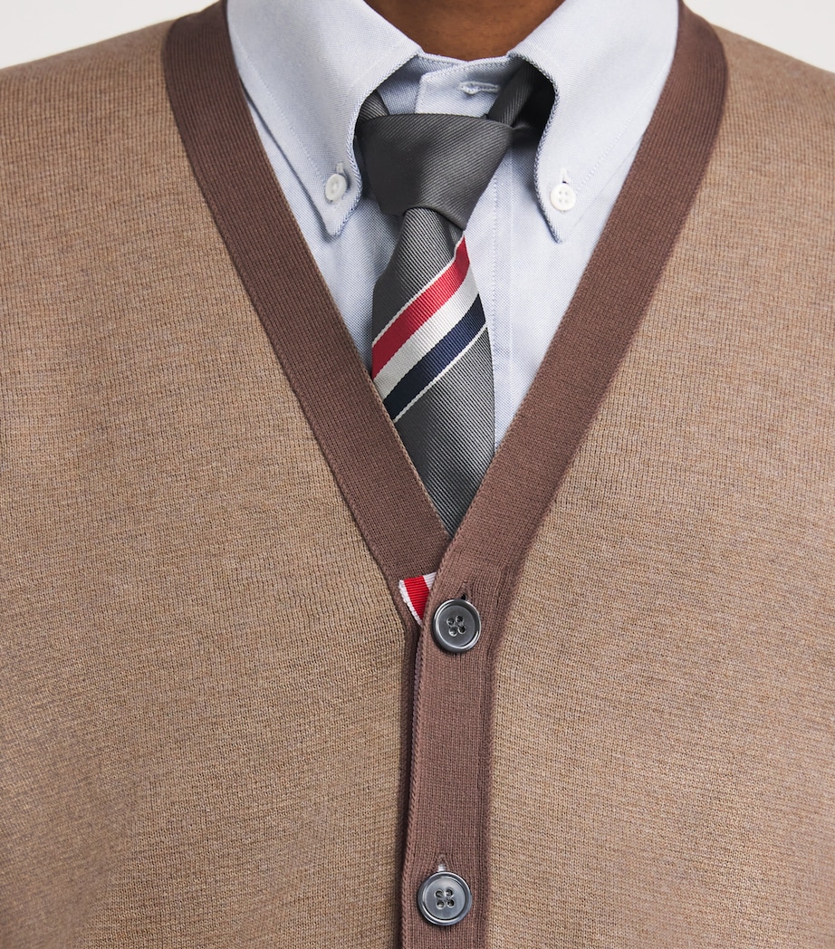 Cotton Milano Stitch Cardigan MED BROWN Image 6