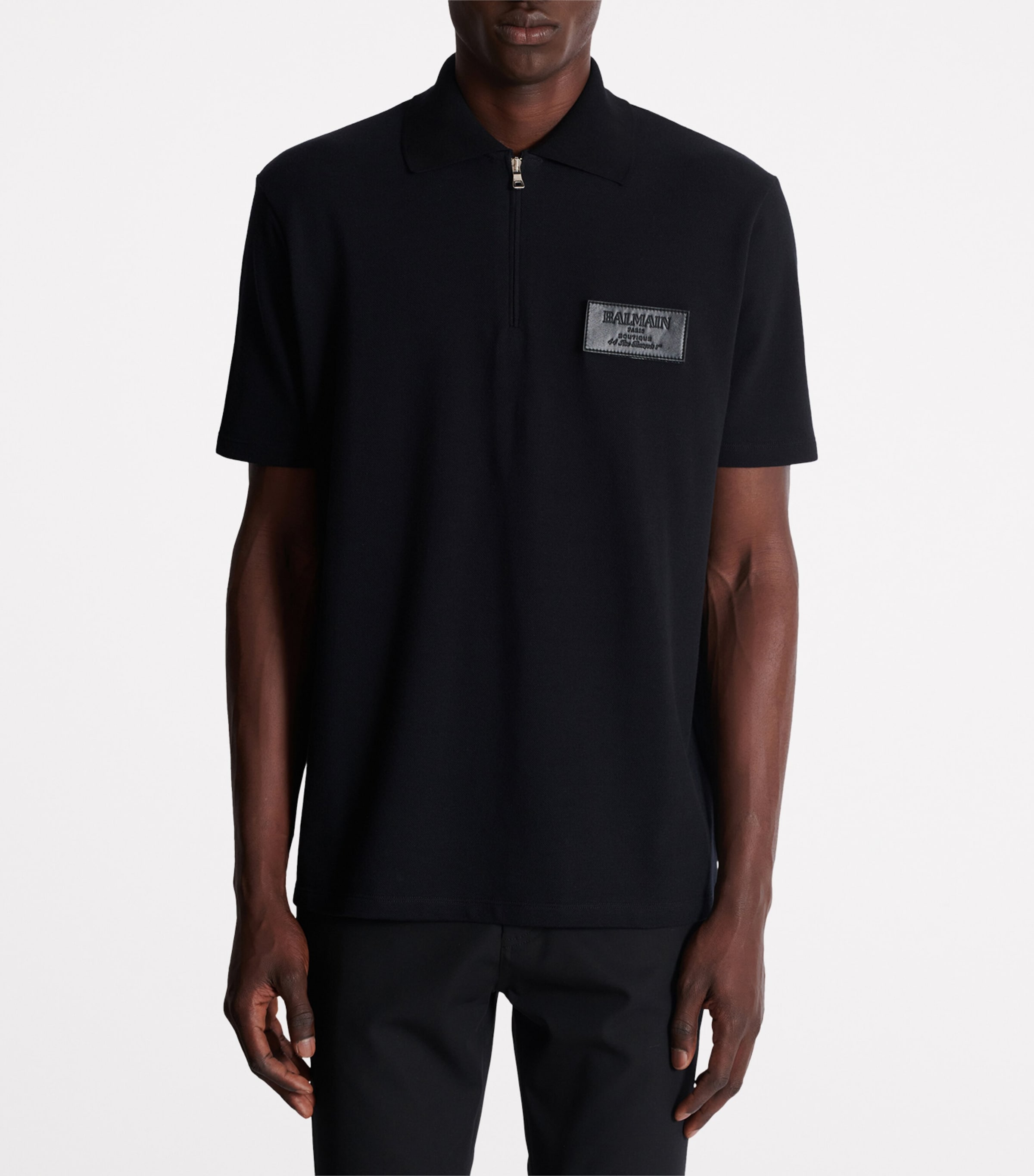 Leather Logo Polo Shirt 0PA NOIR Image 2