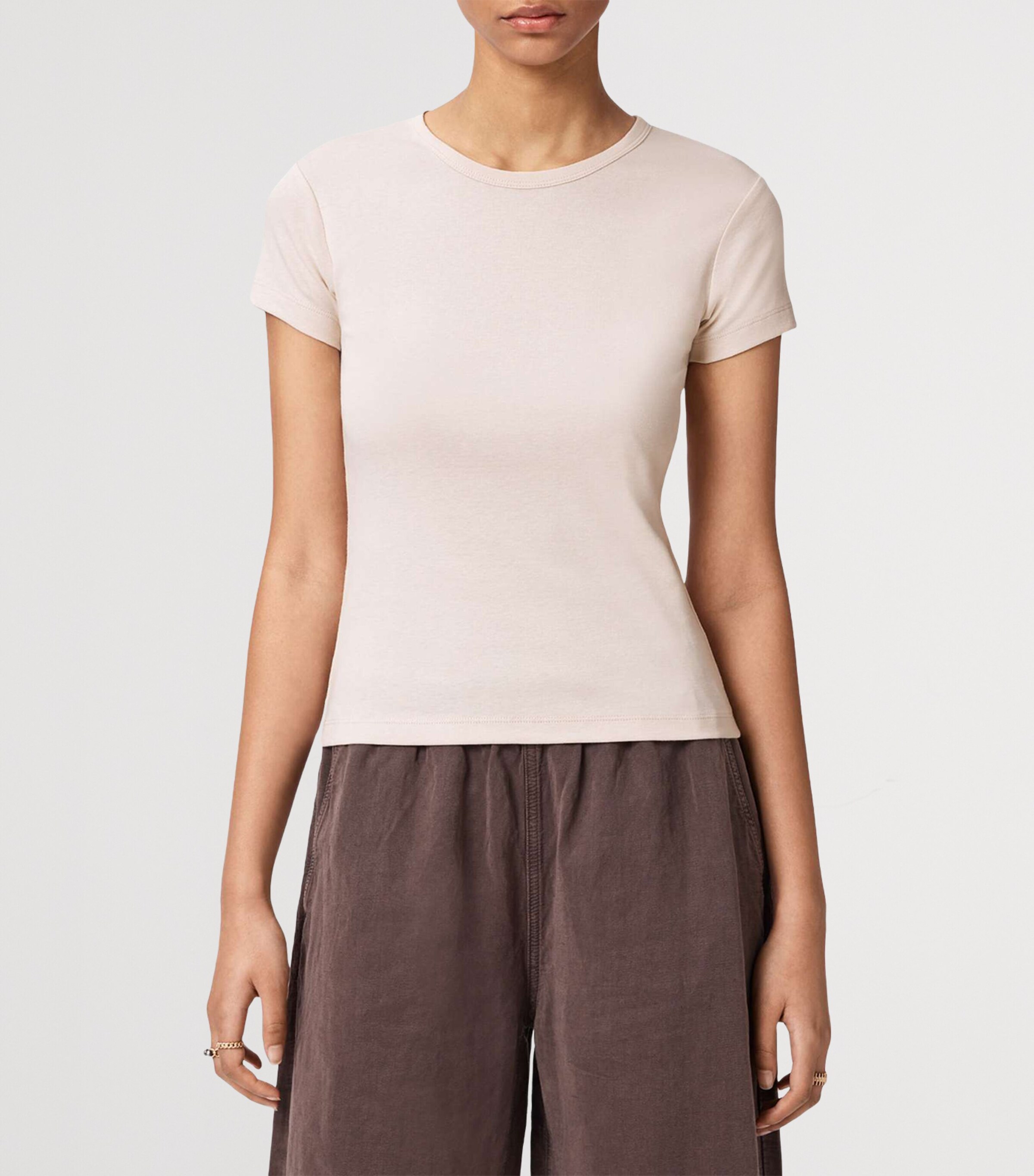 AllSaints Womens Organic Cotton Stevie T-Shirt Crystal Pink Image 3