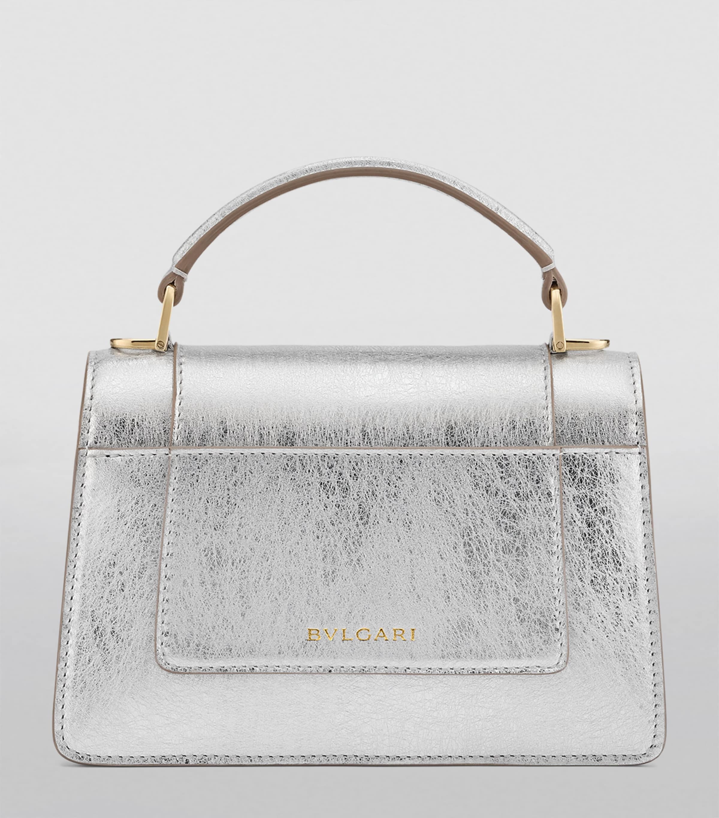 Bvlgari Mini Metallic Serpenti Forever Top-Handle Bag Silver Image 6