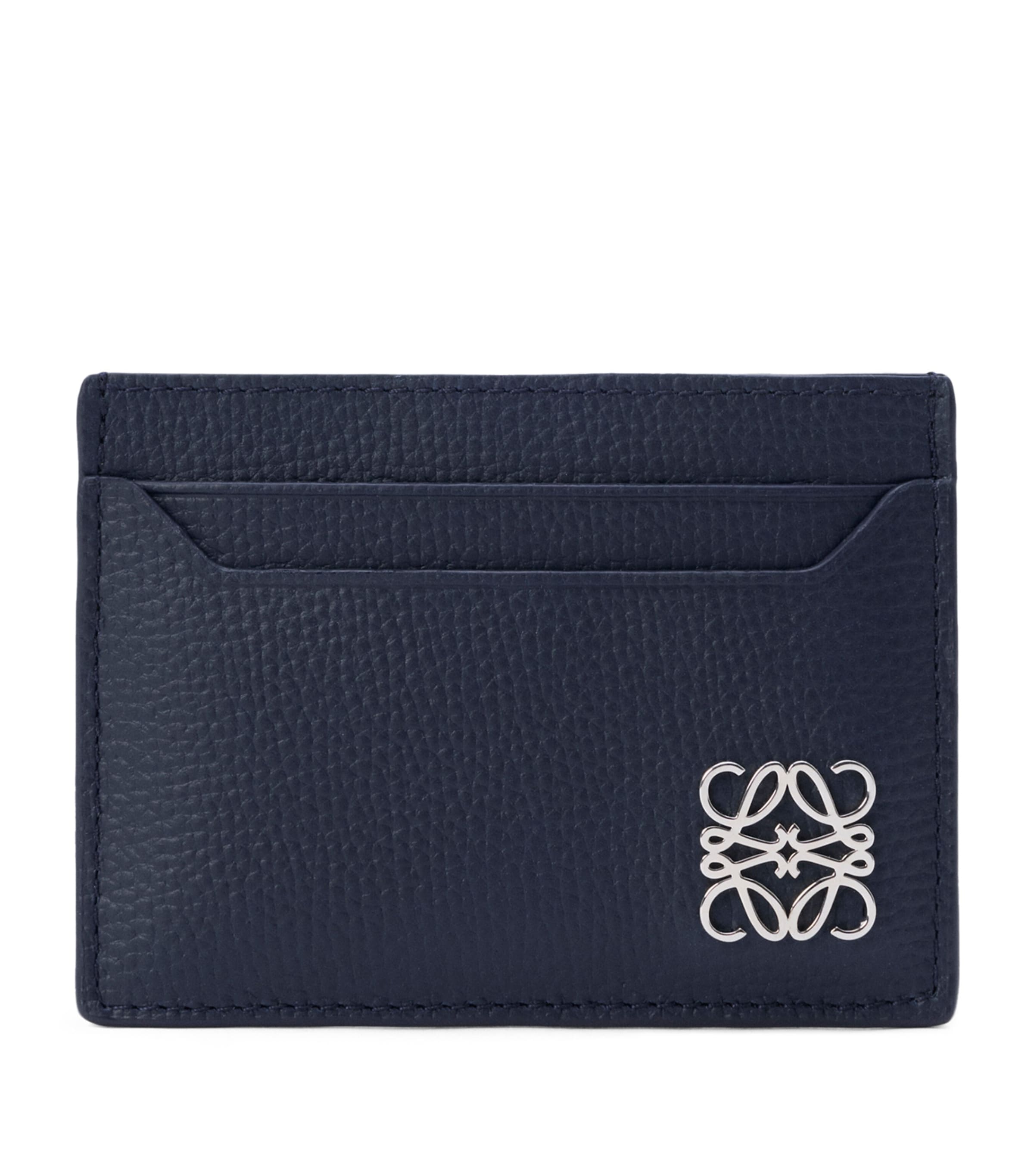 Loewe Leather Anagram Card Holder In Blue
