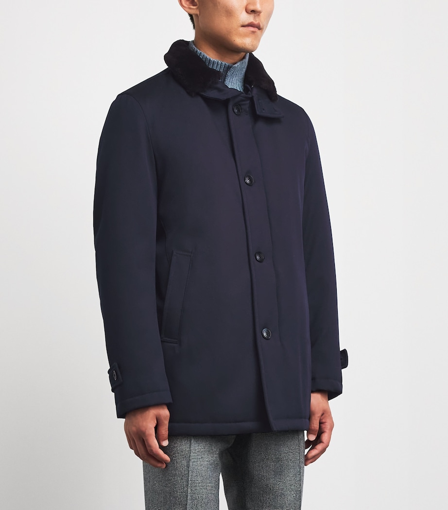 Herno Mens Virgin Wool Padded Overcoat Image 4