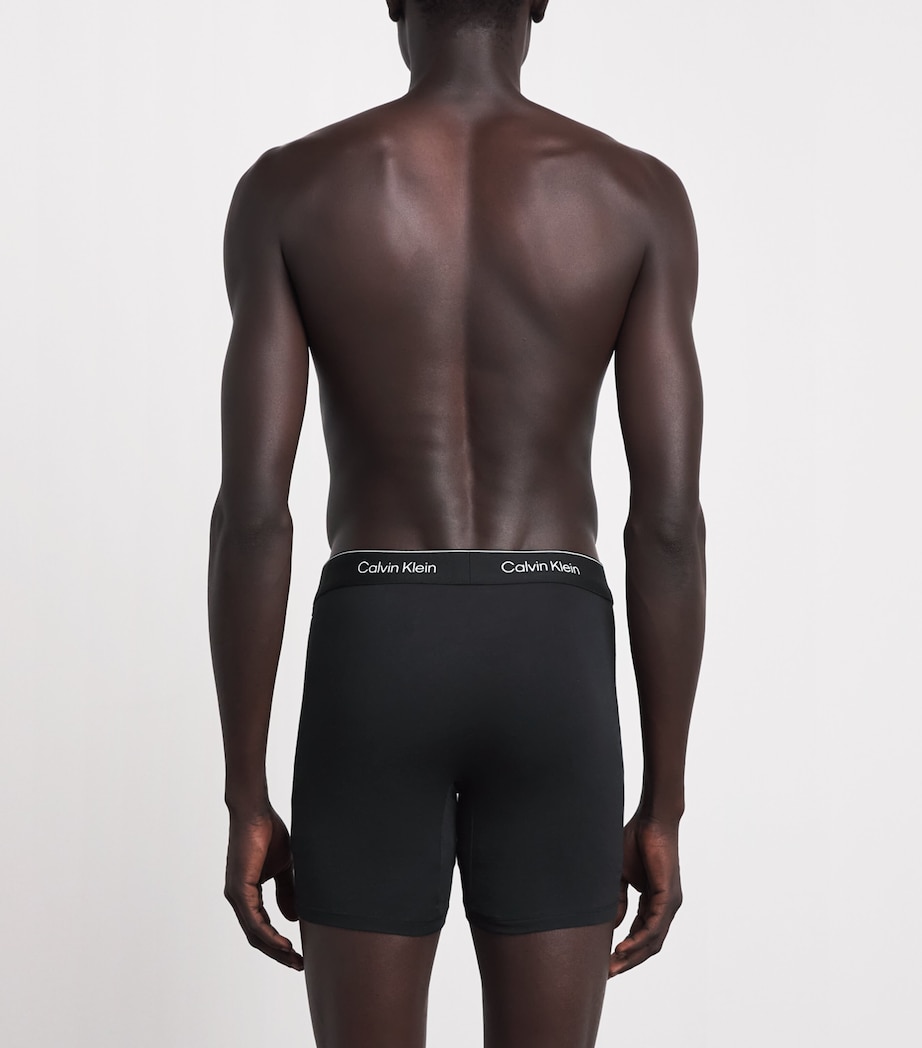 Calvin Klein Mens Stretch-Cotton Icon Boxer Briefs (Pack of 5) Black/harbor Mi Image 3