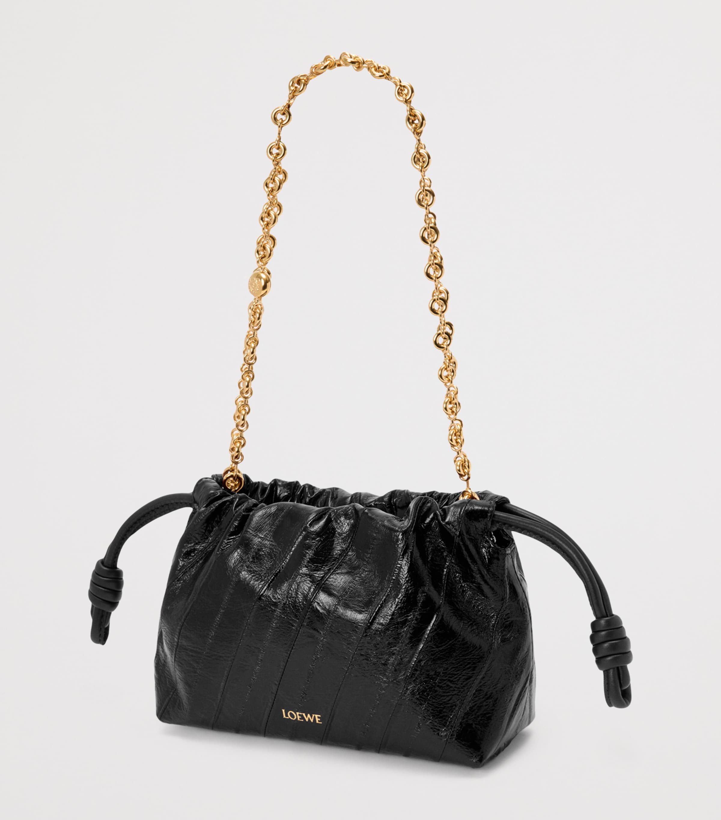 Mini Eel Leather Flamenco Purse BLACK Image 4