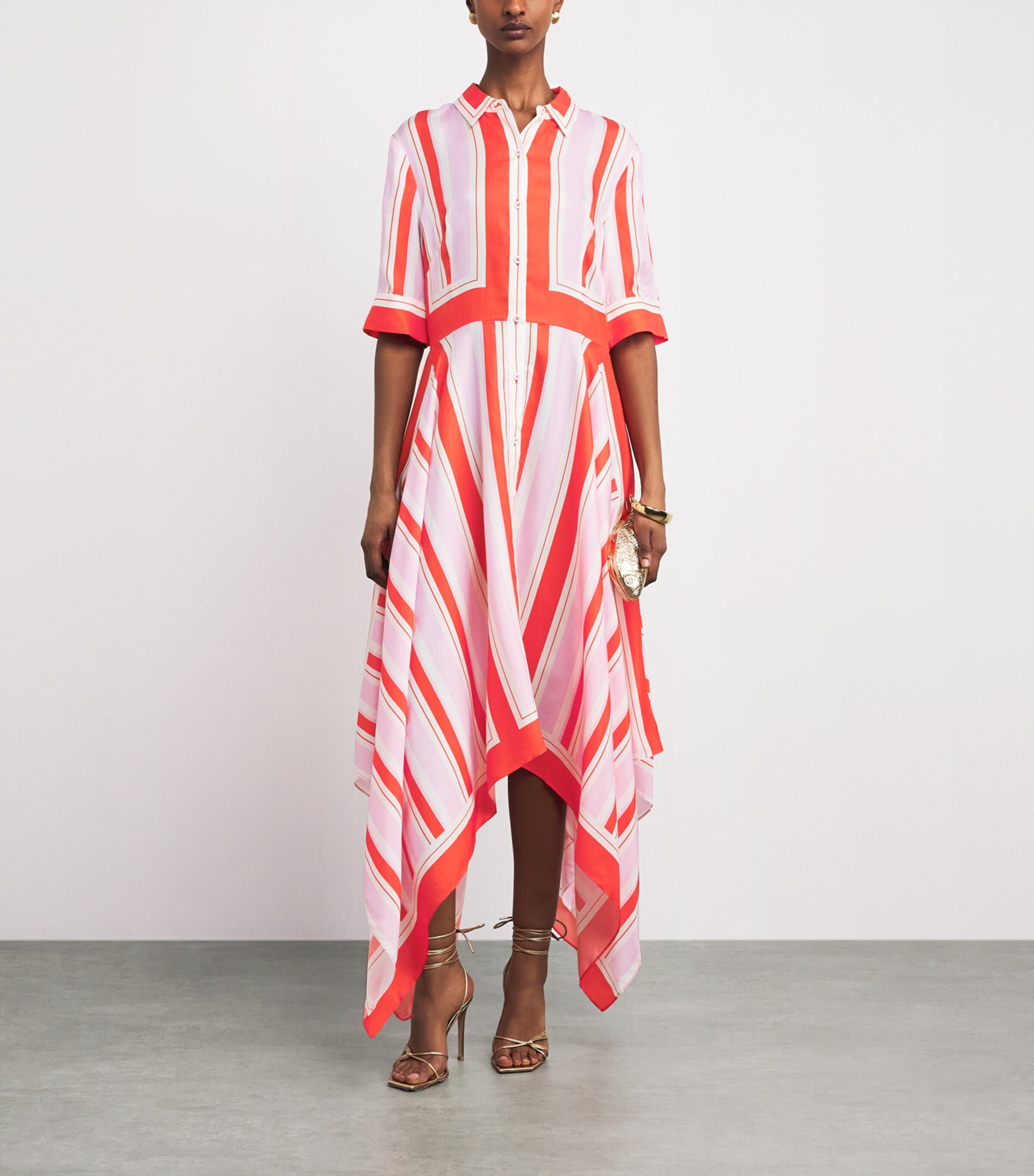 Simkhai Womens Silk-Blend Stripe Abrielle Midi Dress Tulip Stripe Image 2