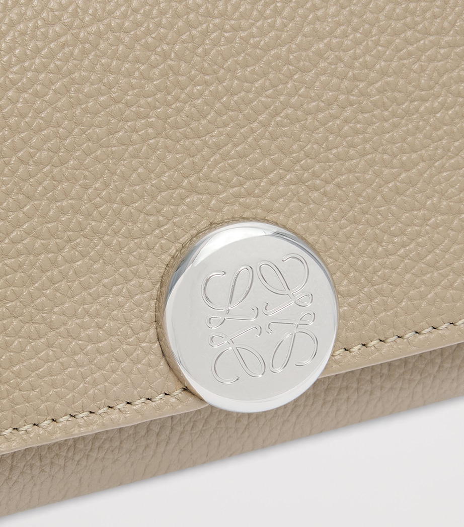 Leather Pebble Wallet CLAY Image 5