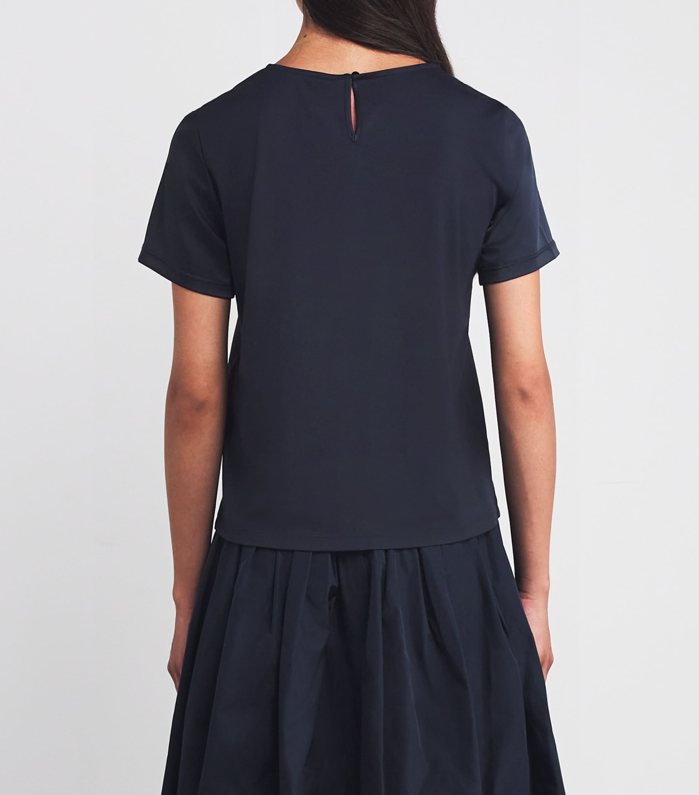 Satin-Front T-Shirt NAVY Image 4