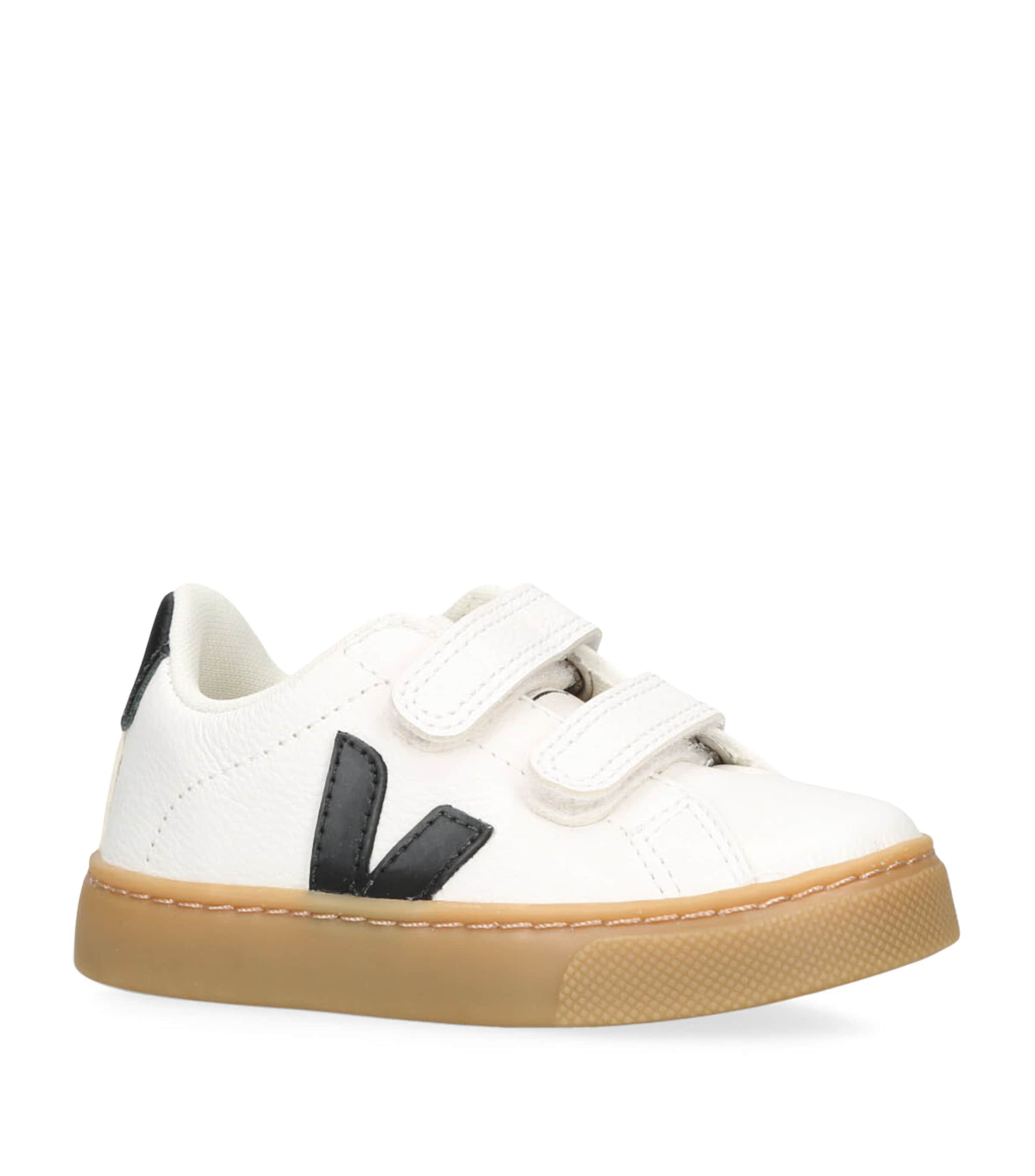 Veja Kids Leather Esplar Velcro Sneakers White/blk Image 3