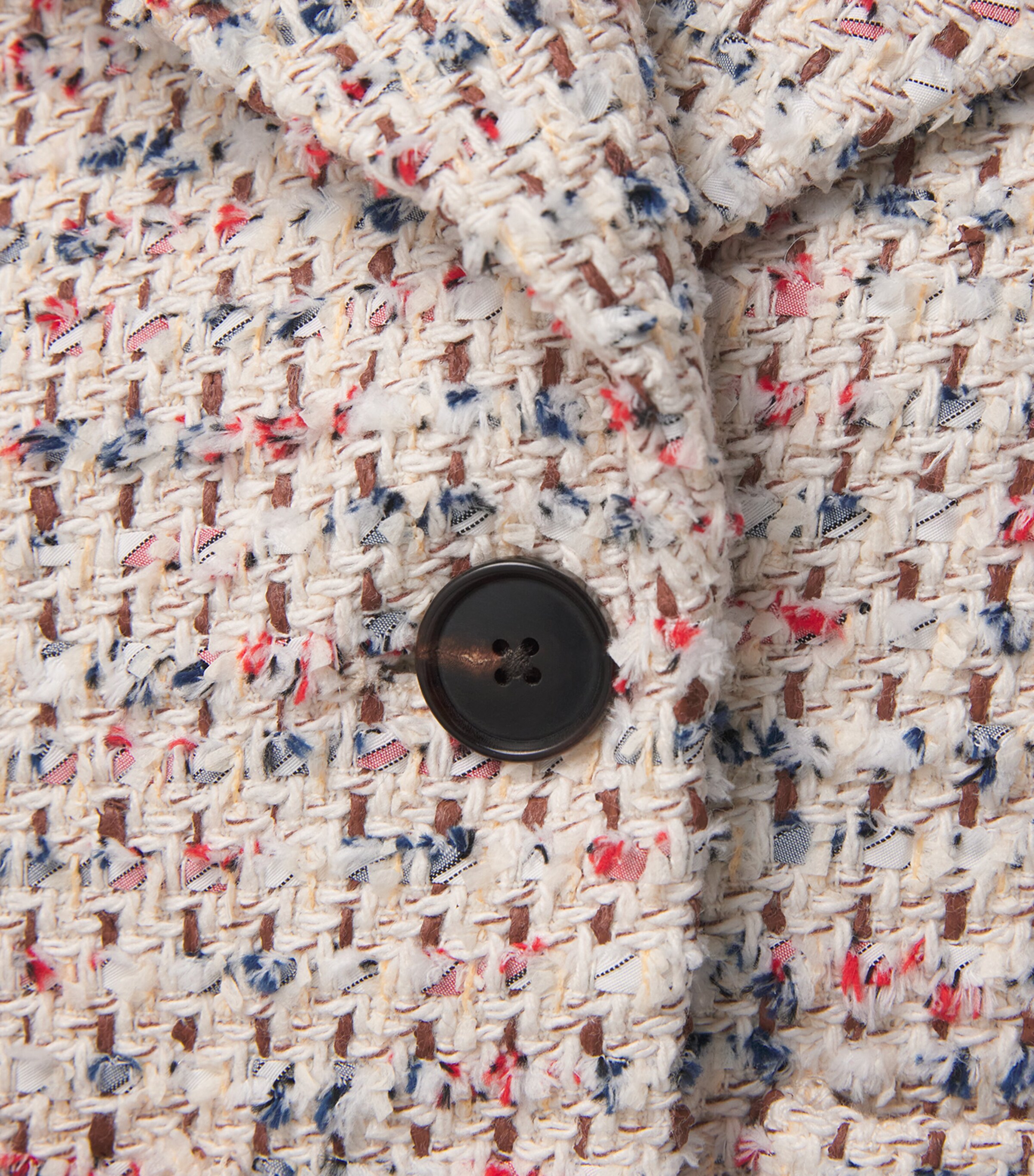 ME+EM Womens Cotton-Blend Heritage Crop Jacket Cream Multi Image 6