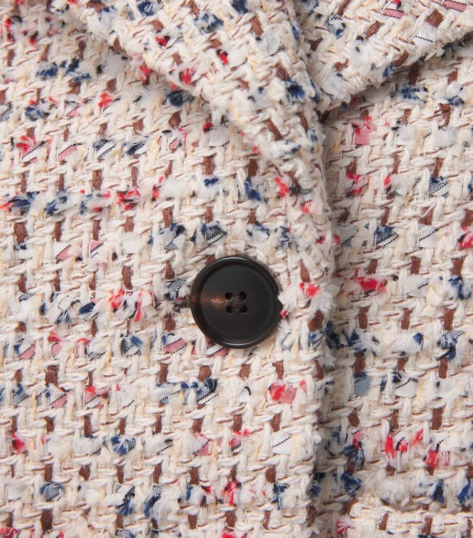 ME+EM Womens Cotton-Blend Heritage Crop Jacket Cream Multi Image 6