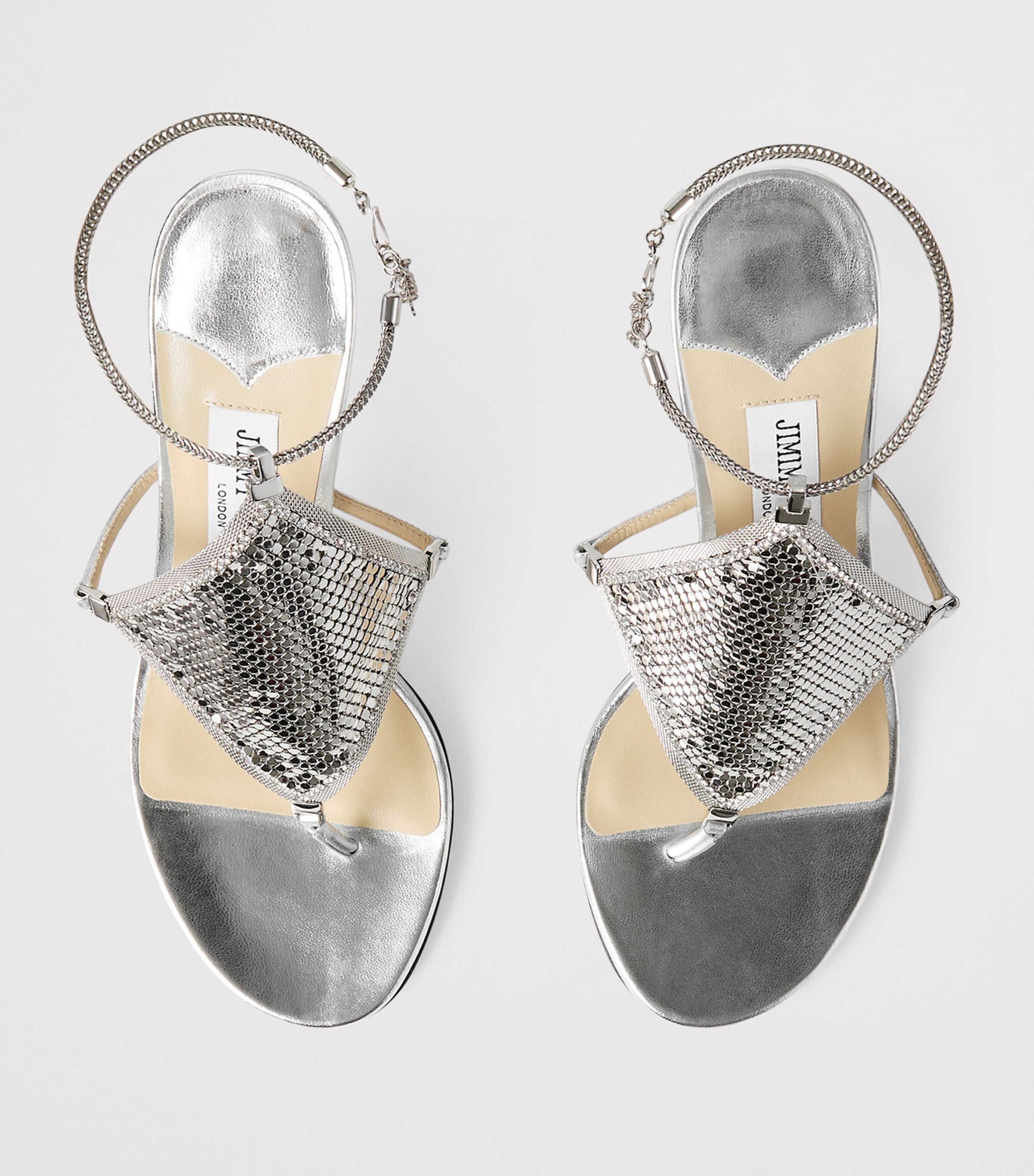 Archive Collection: Metallic Leather Heeled Sandals SILVER Image 3