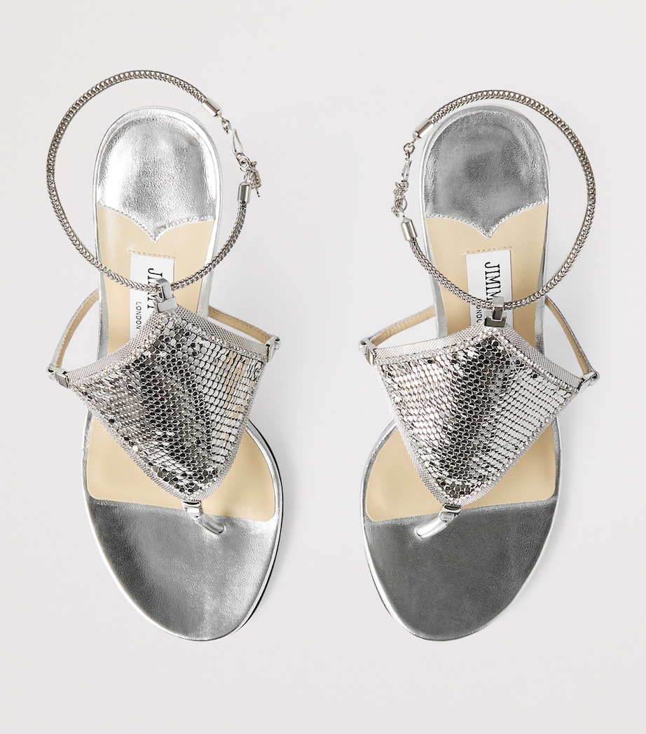 Archive Collection: Metallic Leather Heeled Sandals SILVER Image 3