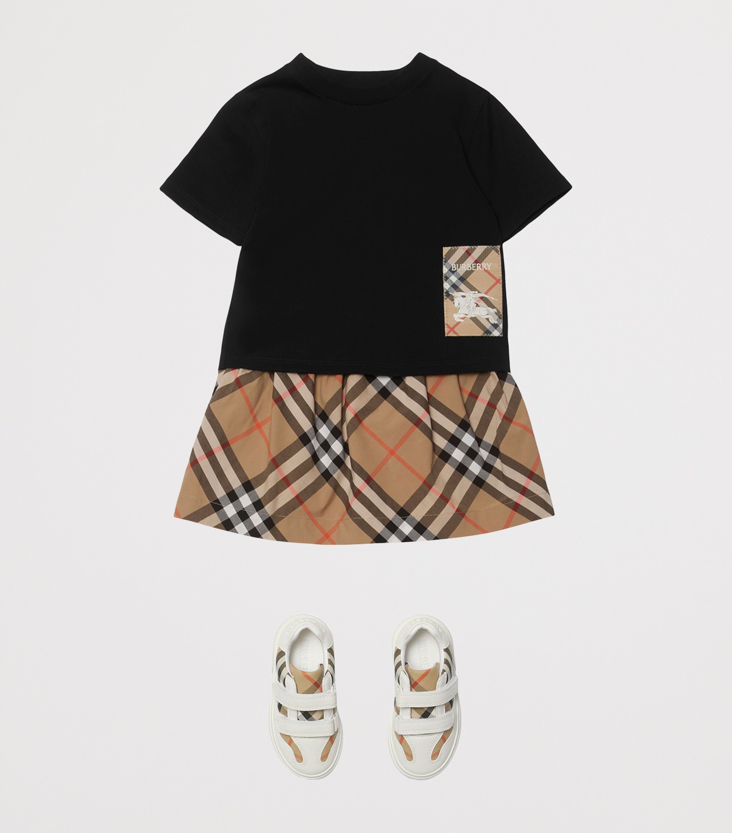 Cotton Check-Patch T-Shirt (6-24 Months) BLACK Image 3