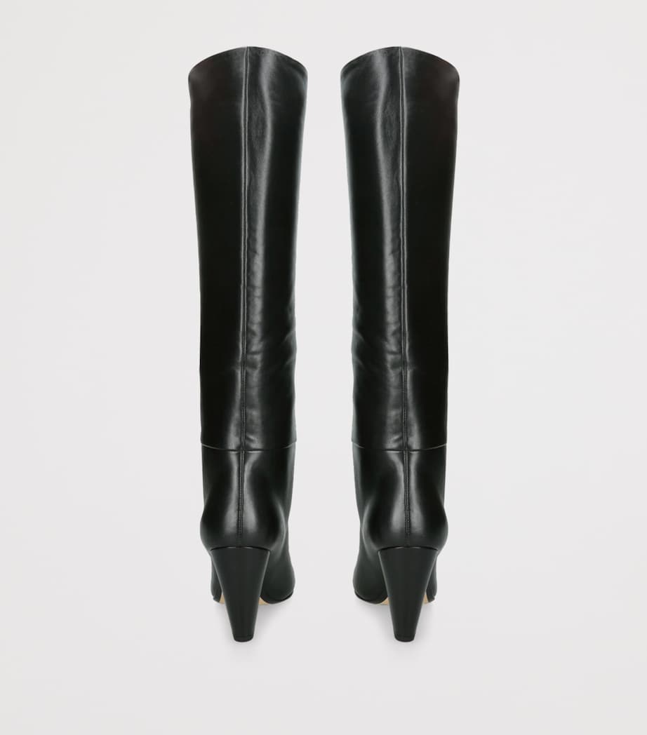 Leather Naty Knee-High Boots 85 BLACK Image 2
