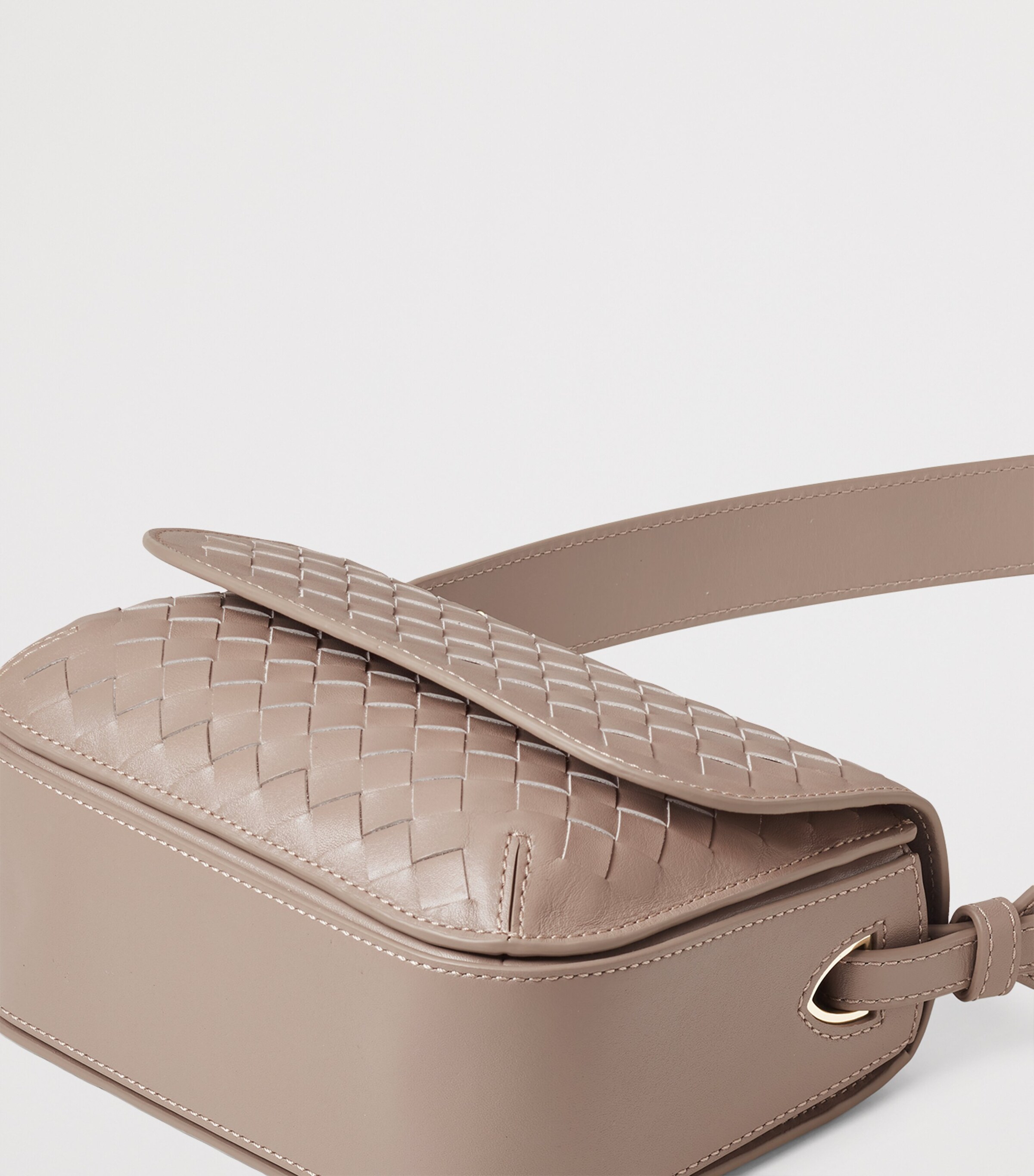 Aspinal Of London Woven Leather Ella Cross-Body Bag Moleskin Image 7