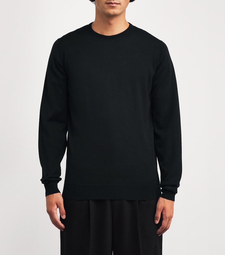 Extra Fine Merino Wool Sweater BLACK Image 3