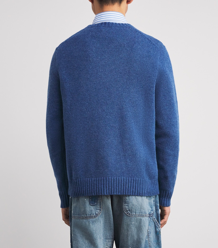 Wool-Cotton Polo Sportsman Sweater BLUE MULTI Image 4