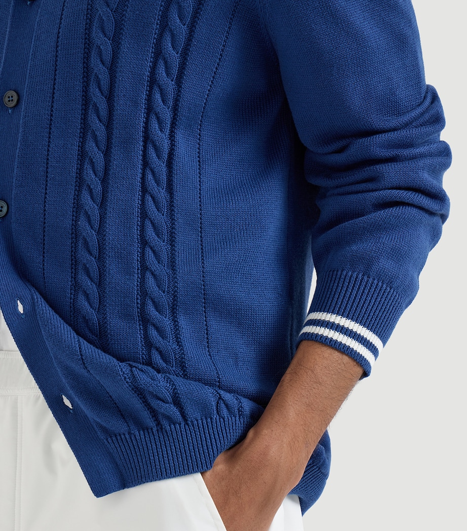 Brunello Cucinelli Mens Cotton Cable-Knit Cardigan Image 6