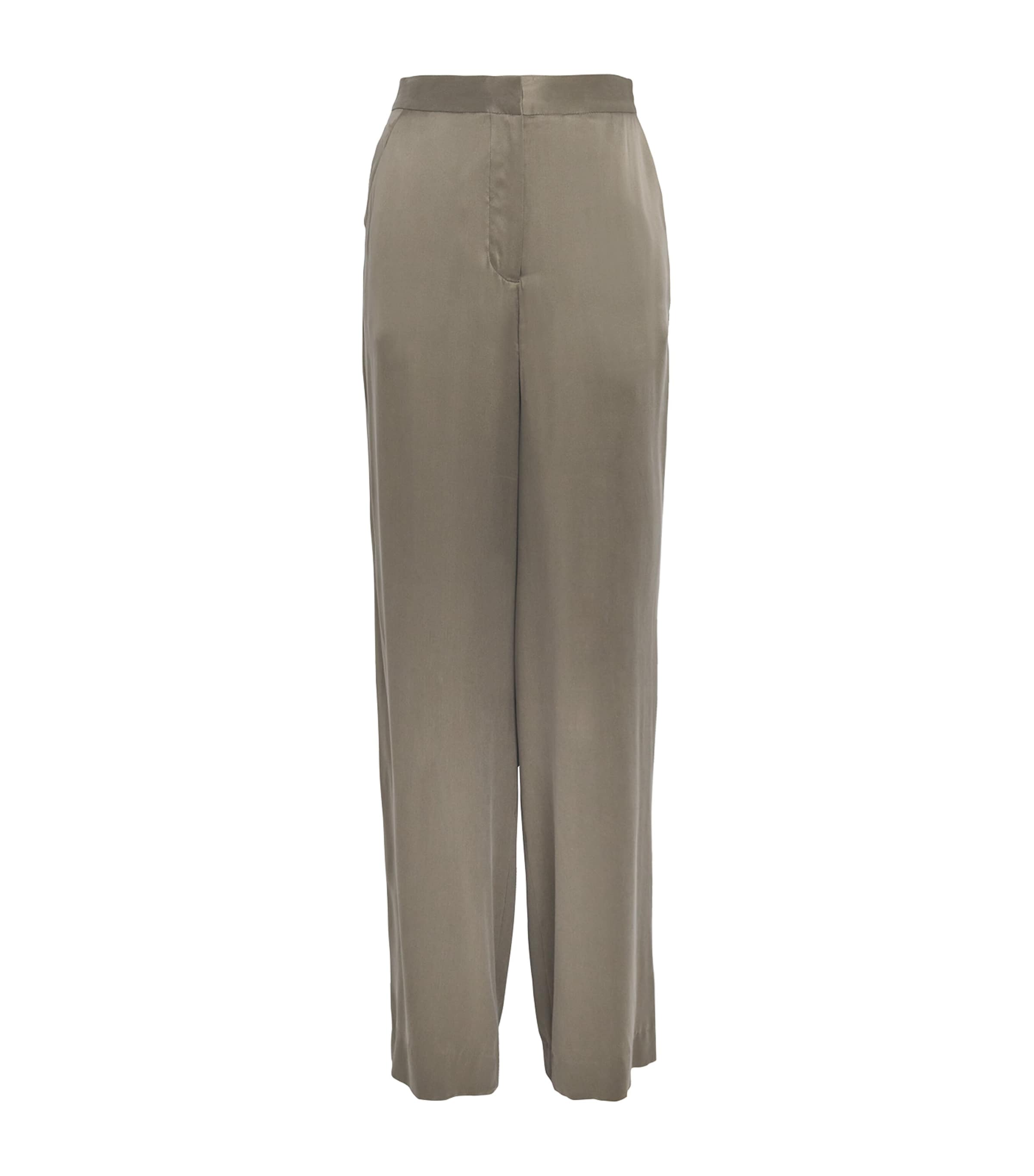 Laura Pitharas Womens Silk Wide-Leg Trousers Sand Wash Silk Image 1