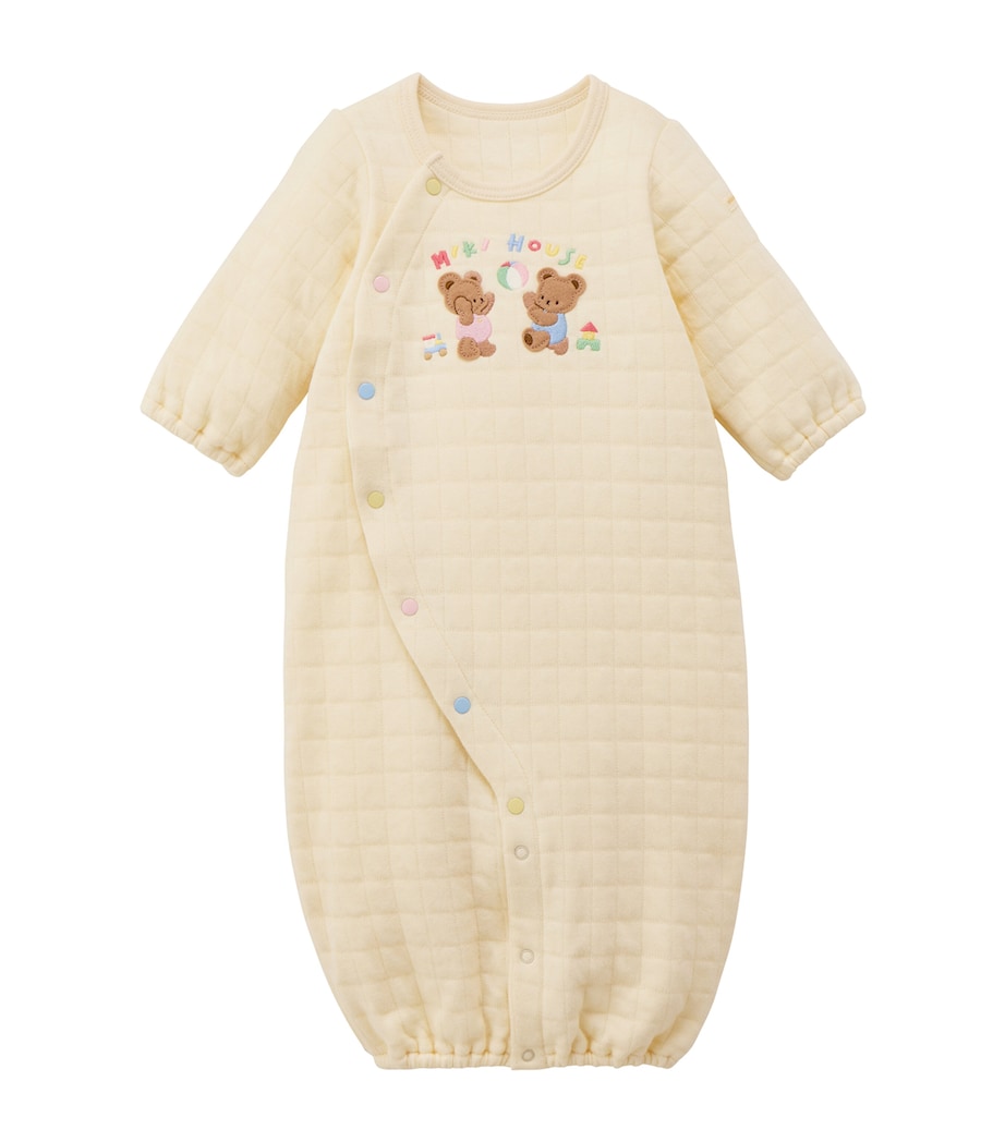 Miki House Bear Embroidered Playsuit (1 Month) Image 1