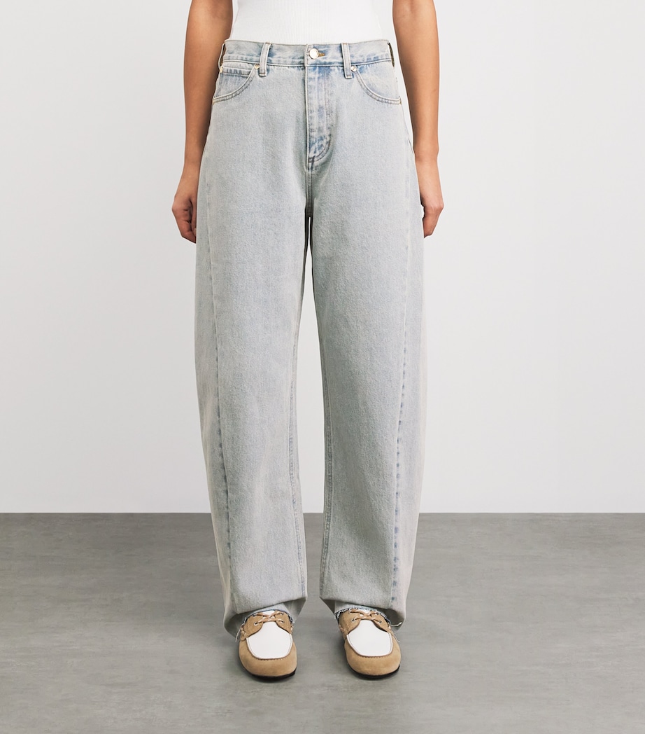 Sandro Paris Womens Barrel Jeans Light Bu Jean Image 4
