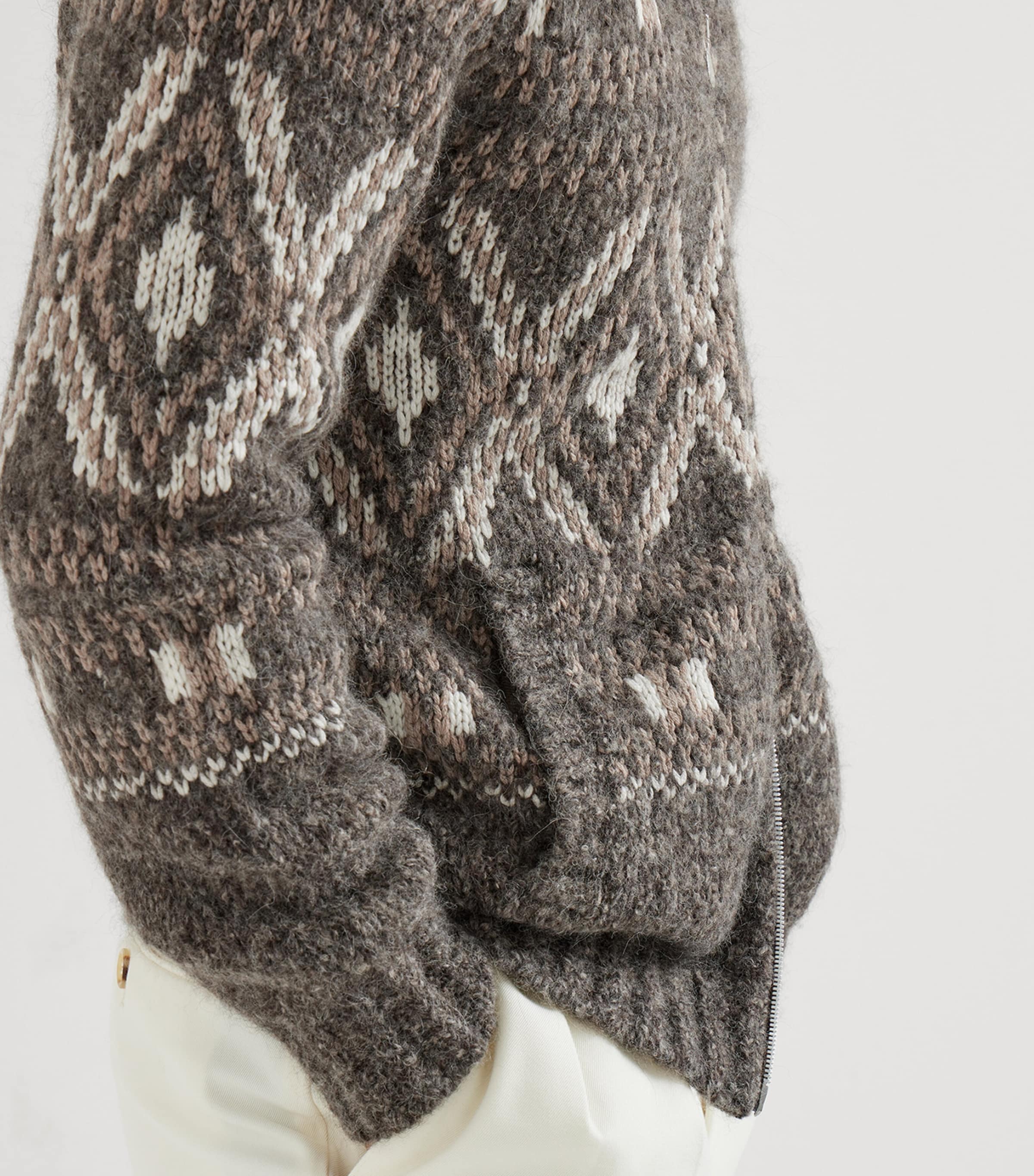 Alpaca-Wool-Cashmere Zipped Cardigan COW07 Image 6