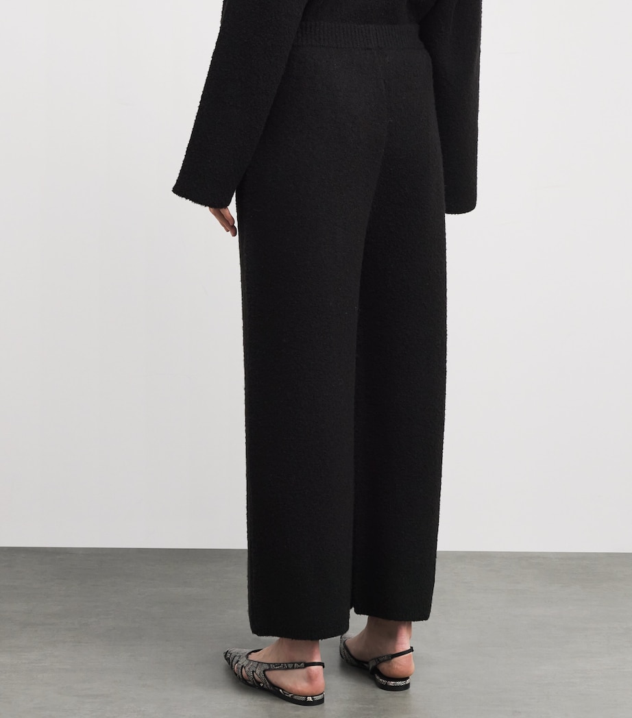 Wool-Blend Wide-Leg Trousers 001 BLACK Image 4