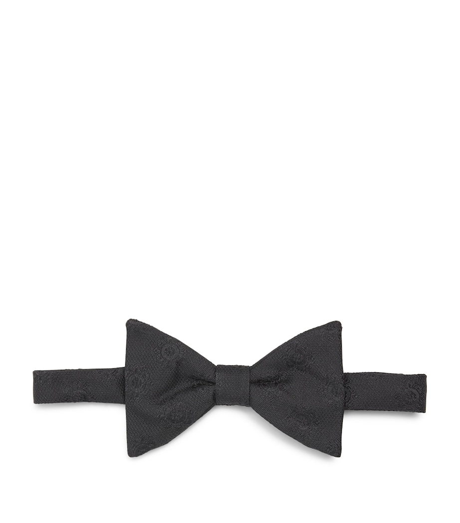 Harrods Silk Jacquard Bow Tie Black Image 1
