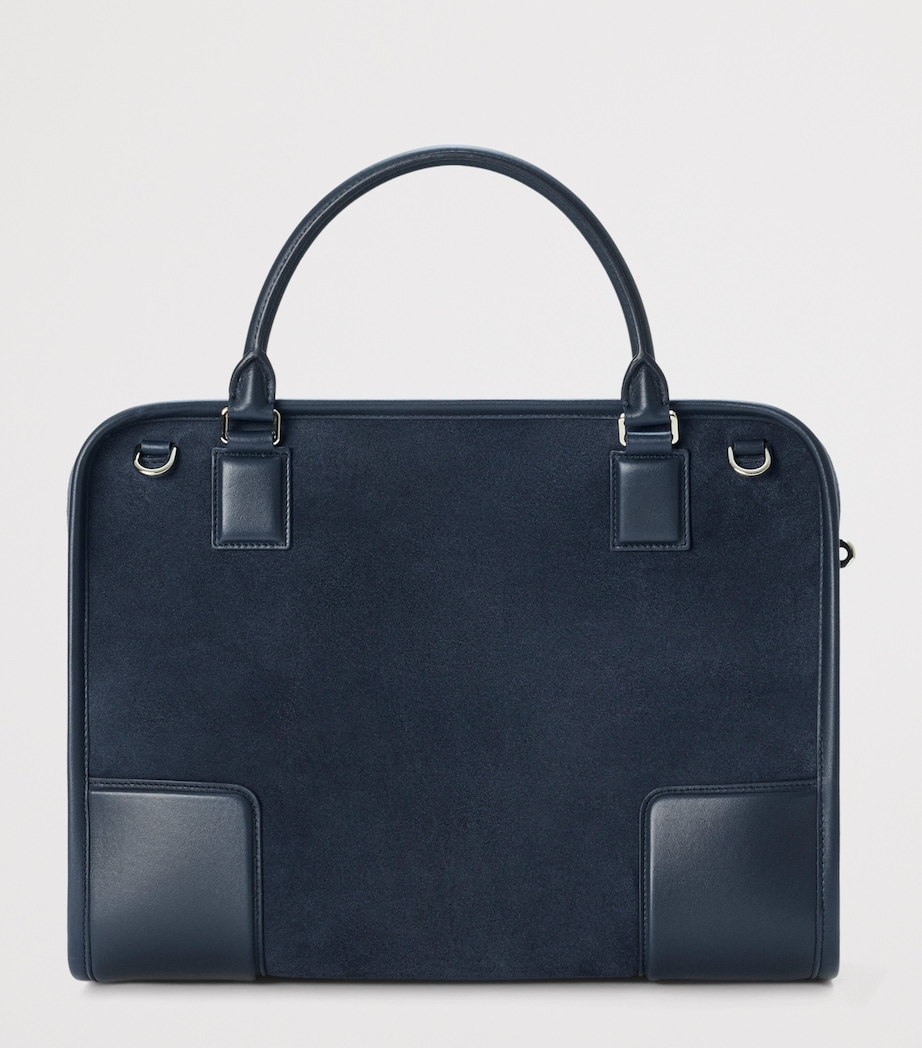 LOEWE Large Suede Amazona 180 Top-Handle Bag Deep Navy Image 5