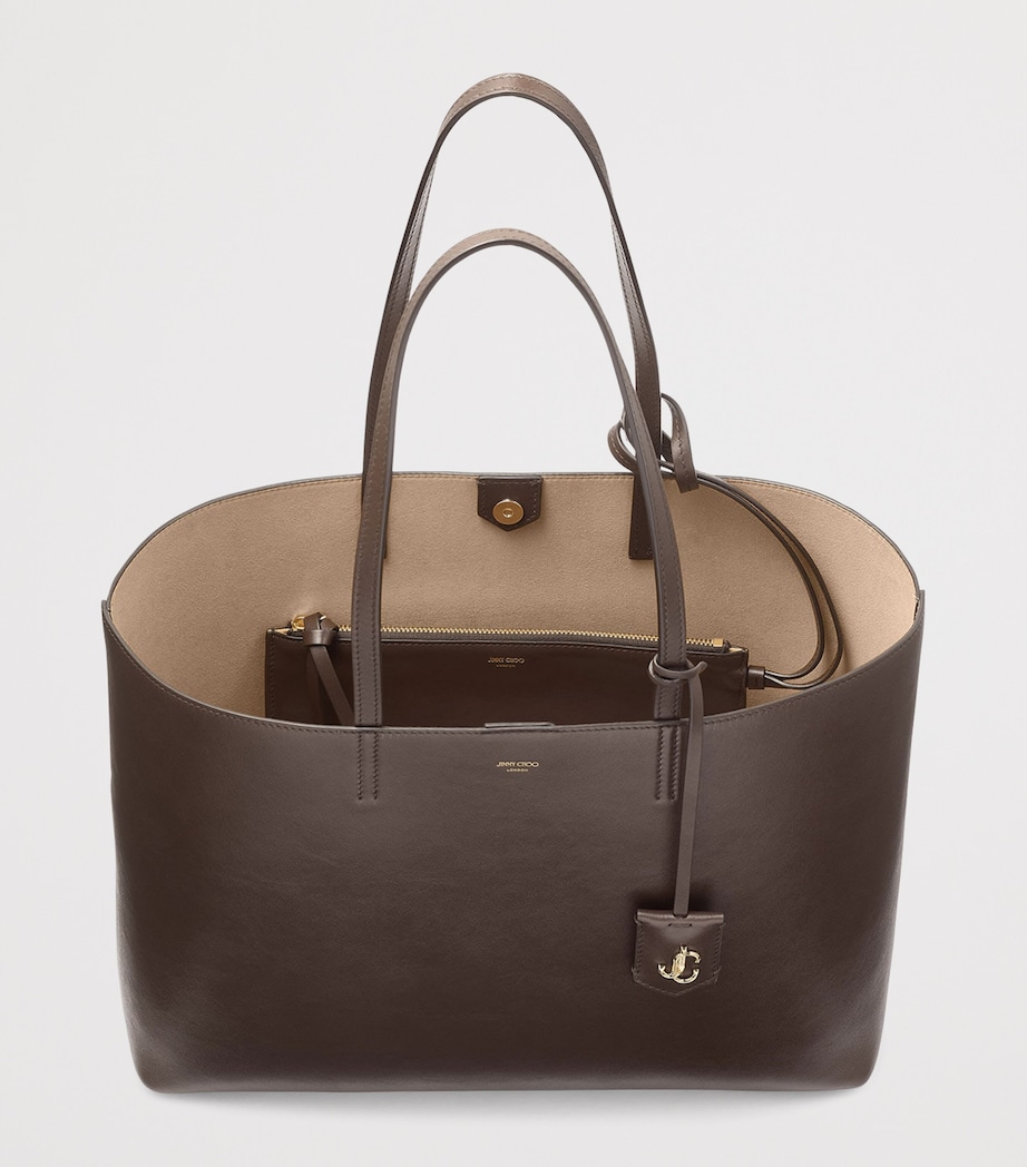 Nine2Five East-West Leather Tote Bag CHOCOLATE/LIGHT GOLD Image 5