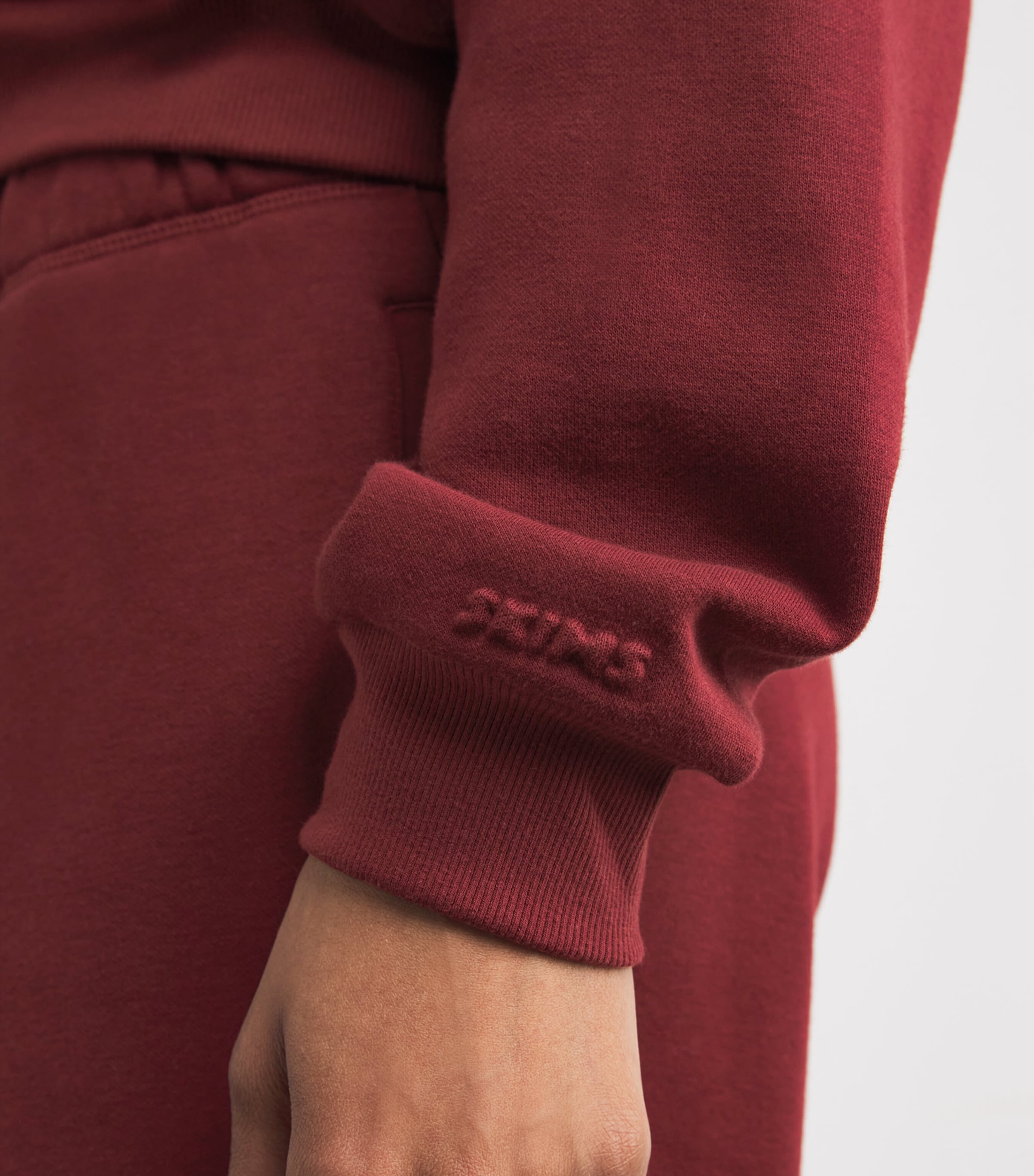 Cotton-Blend Fleece Zip-Up Hoodie MERLOT Image 6