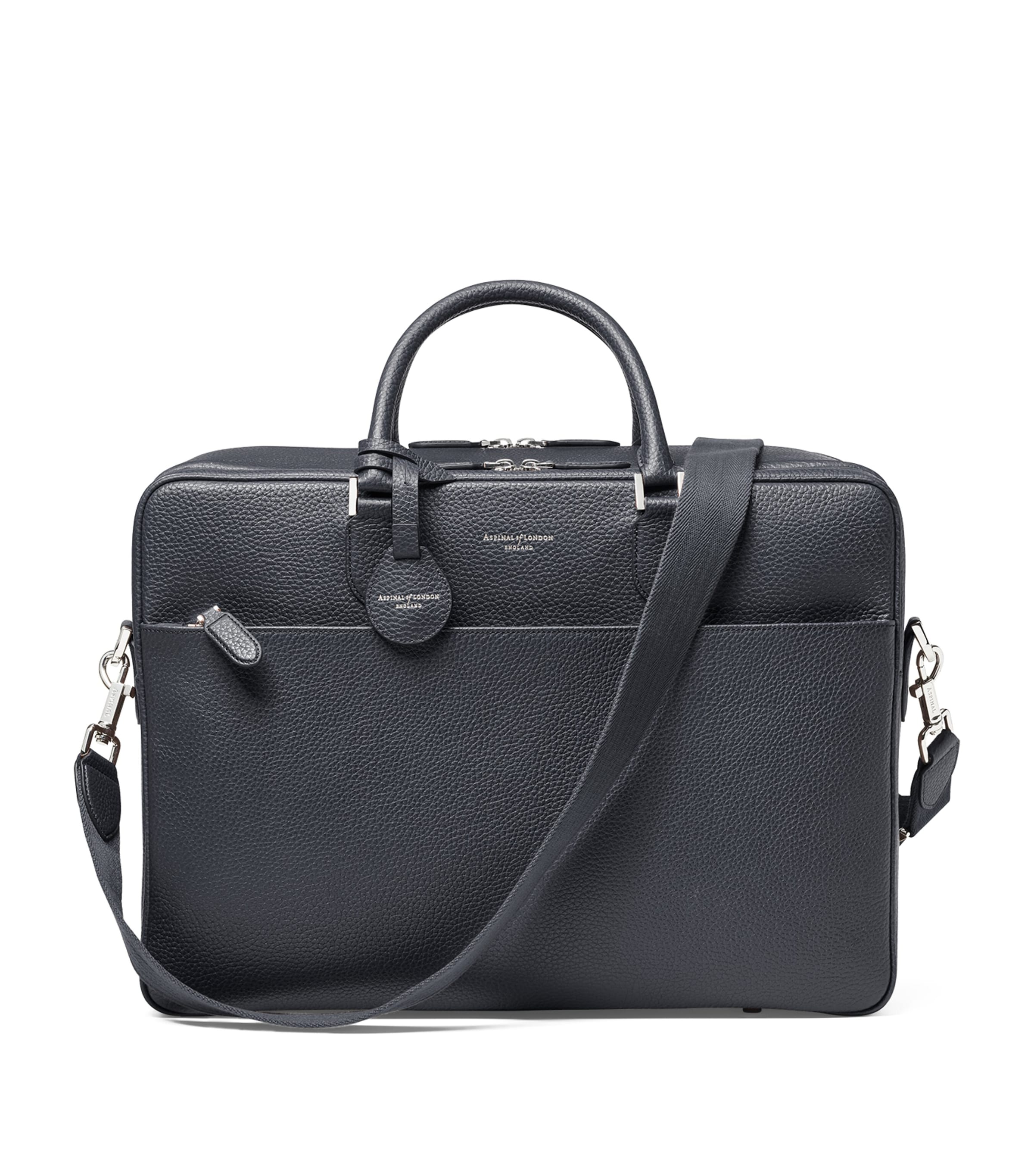 Aspinal Of London Leather 48 Hour Mount Street Travel Bag In Navy