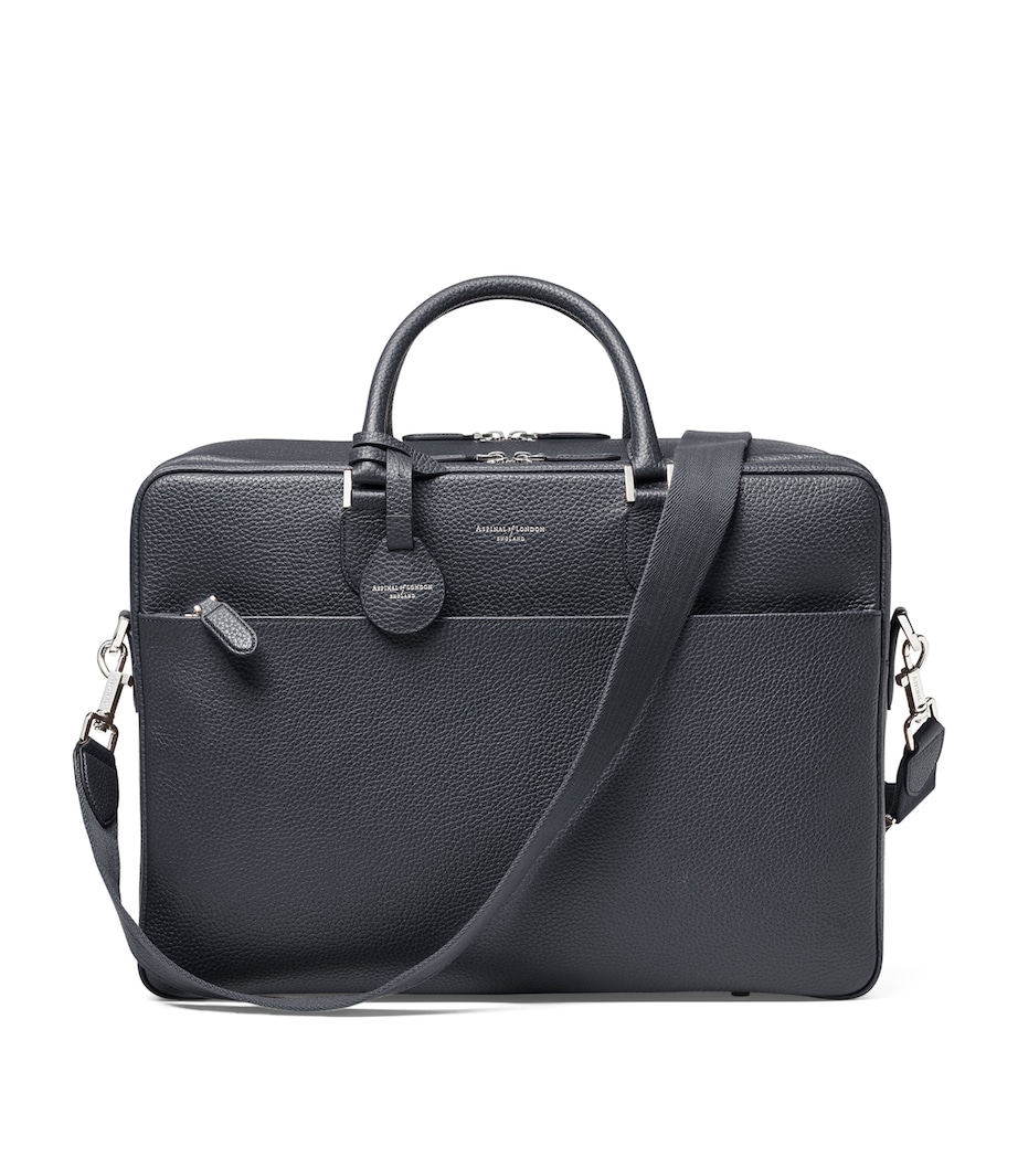 Leather 48 Hour Mount Street Travel Bag NAVY Image 1