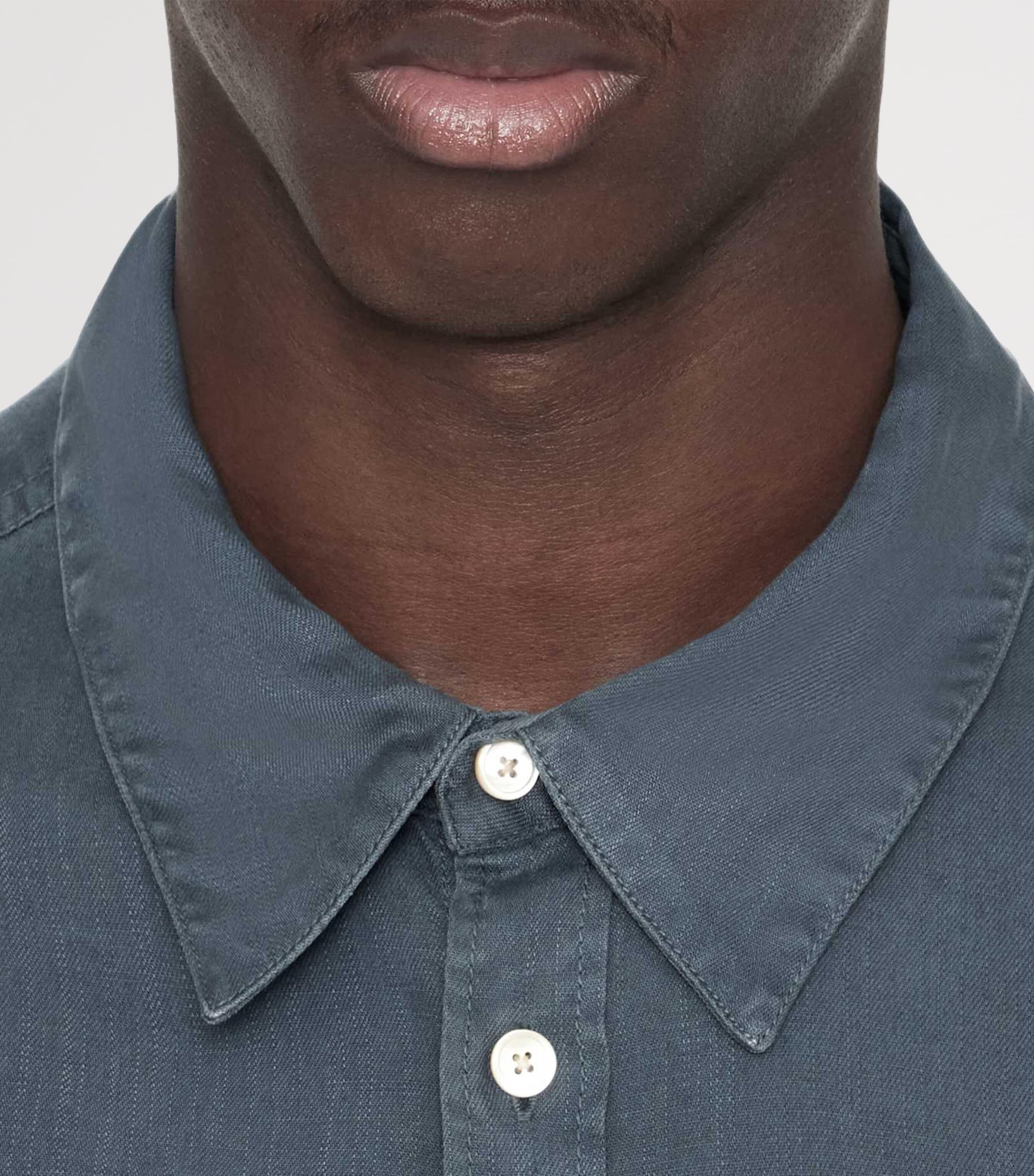 AllSaints Mens Relaxed Bond Shirt Slate Blue Image 5