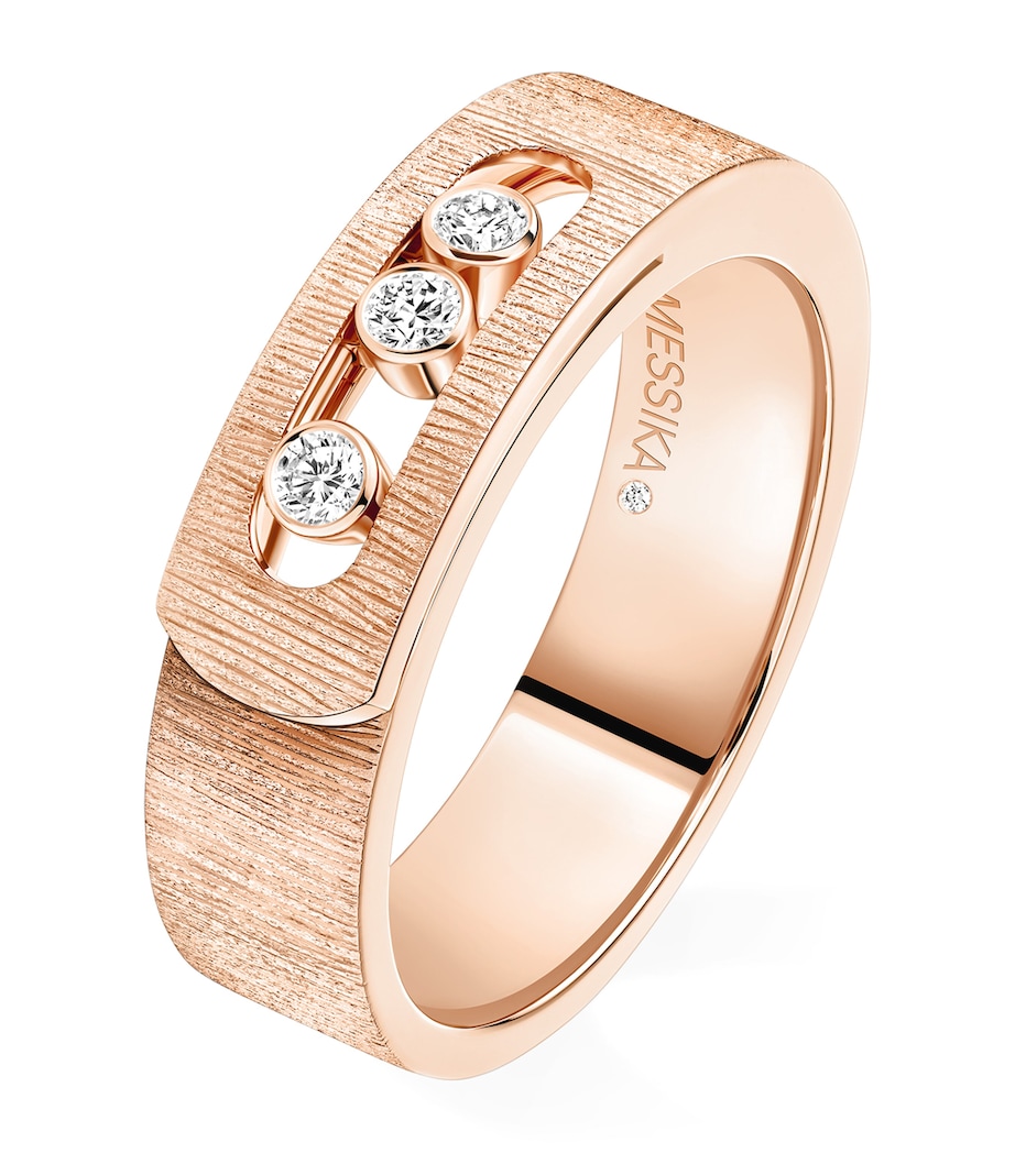 Messika Move Noa Diamond and Pink Gold Chiselled Ring (0.10ct) Pink Gold Image 1