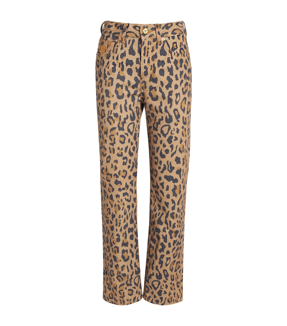 Simba Leopard Print High-Rise Jeans F000 CAMEL Image 1