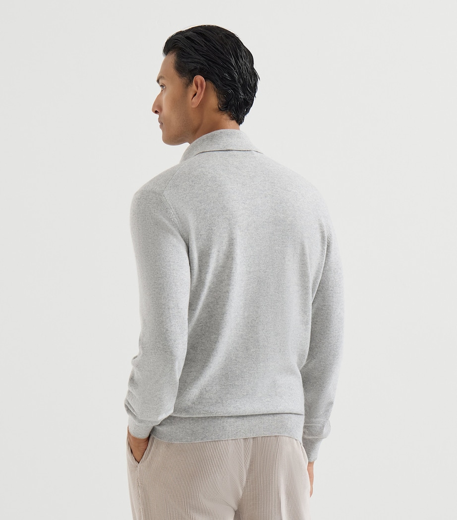 Brunello Cucinelli Mens Cashmere Polo Sweater Image 5