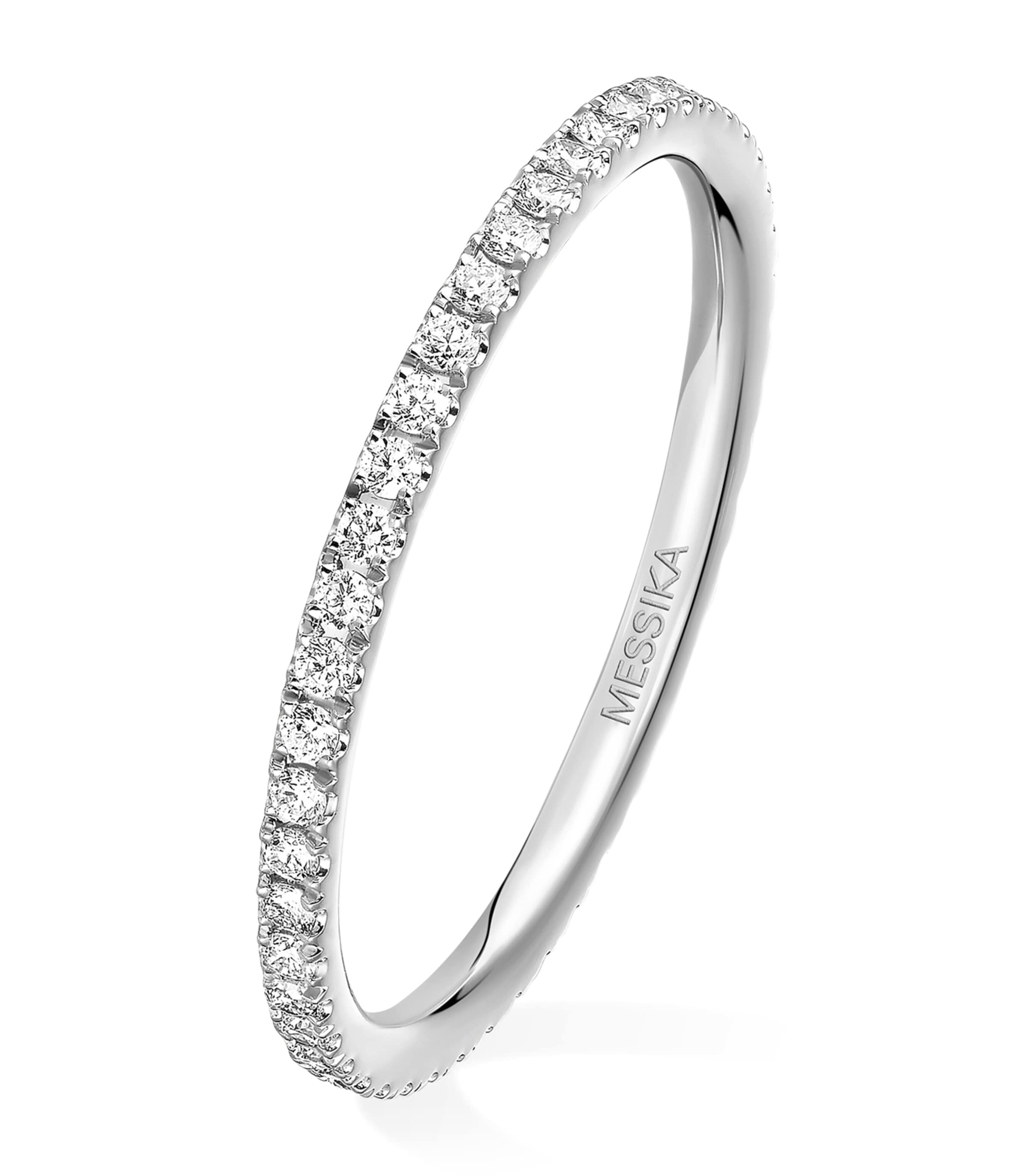 Messika Gatsby White Gold and Diamond Pavé Wedding Ring White Gold Image 1