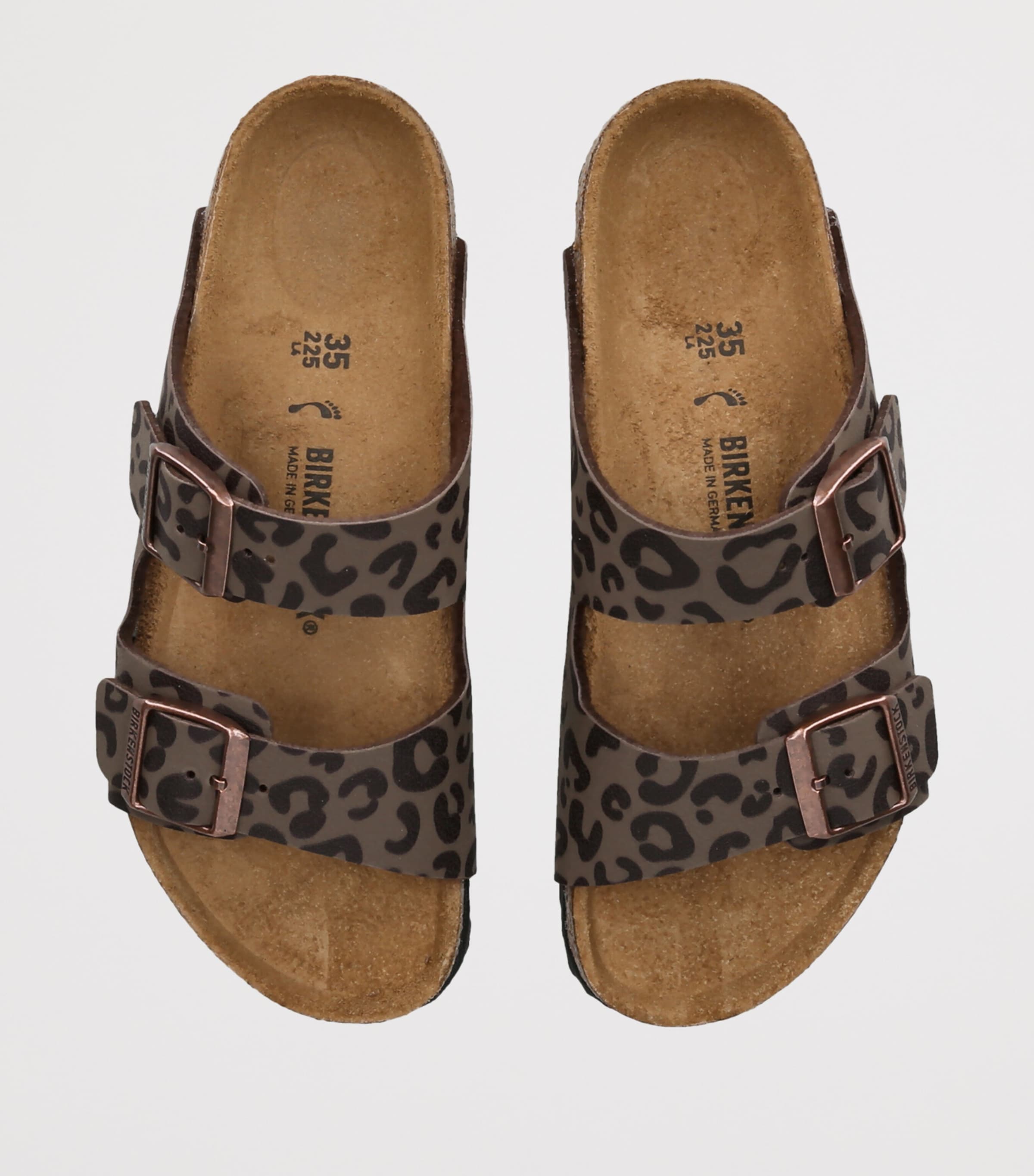 Birkenstock Kids Leather Arizona Leopard Sandals Brown/oth Image 4