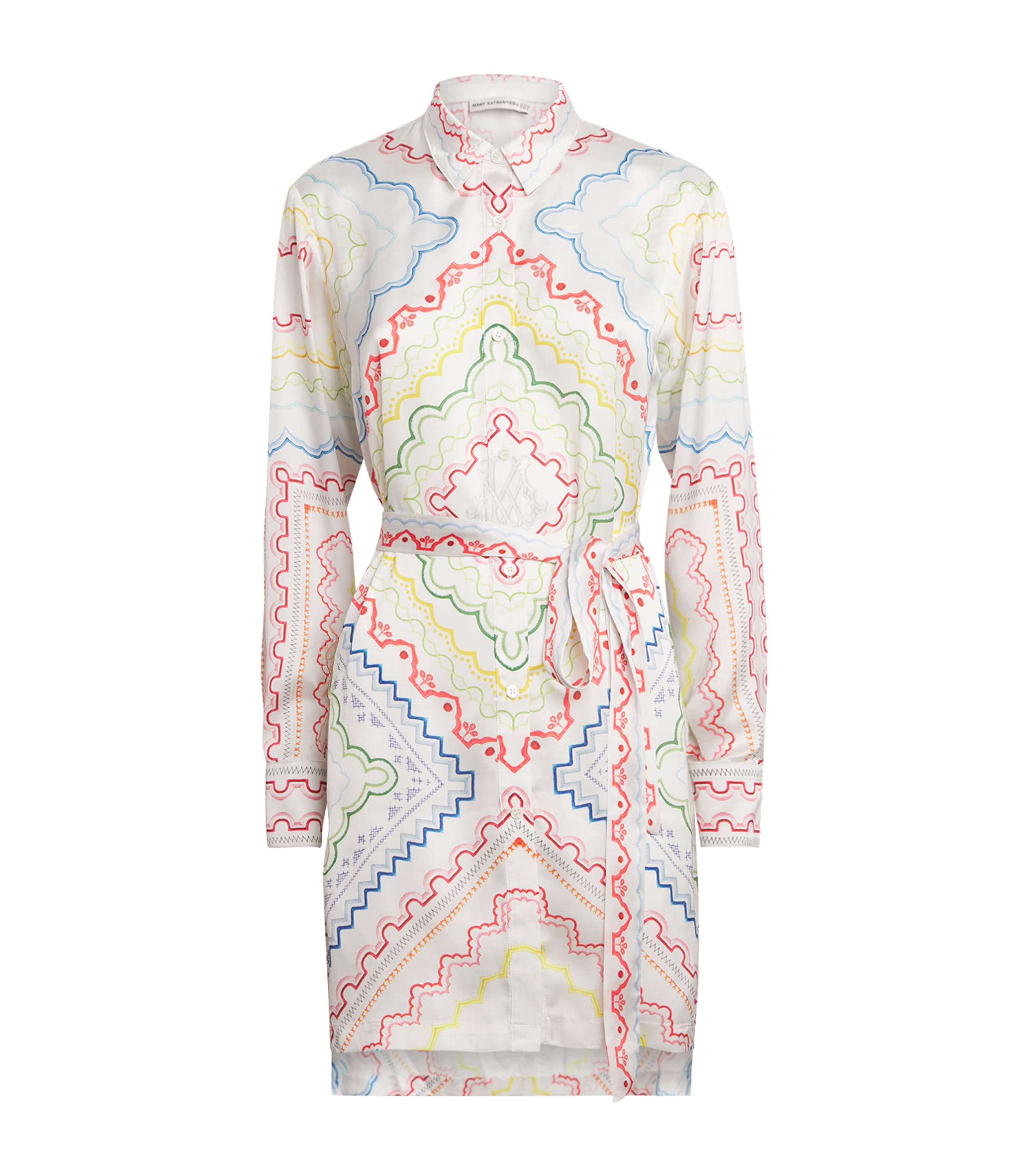 Mary Katrantzou Womens Printed Verona Mini Shirt Dress Blanchetto Image 1