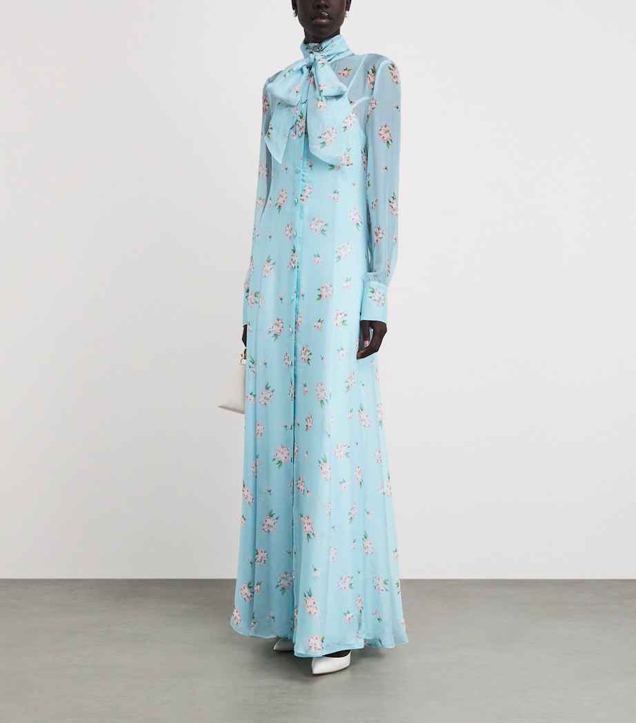 LEO LIN Womens Floral Lilith Maxi Dress Ditsy Floral Blue Image 2