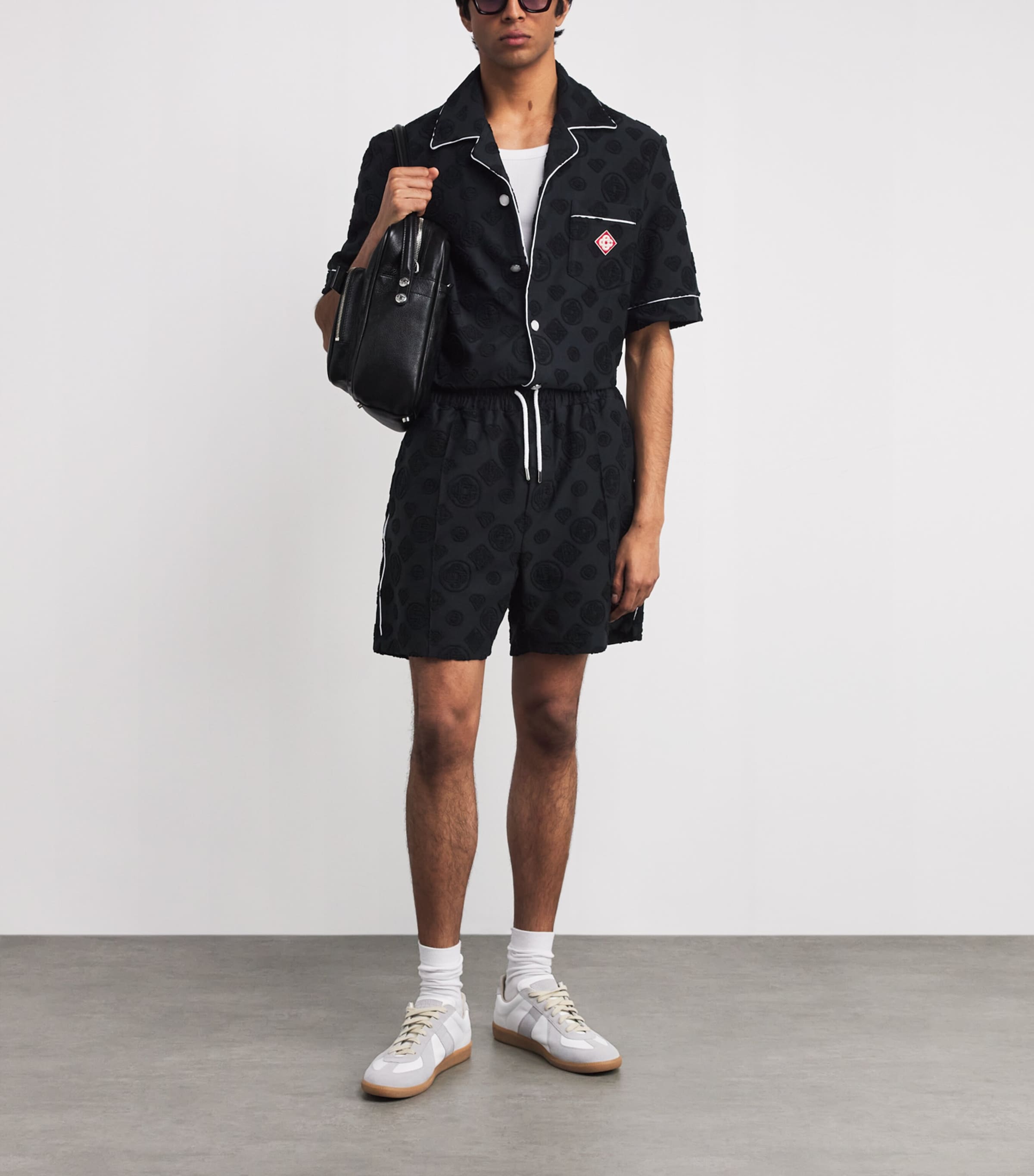 Towelling Monogram Shorts BLACK Image 2