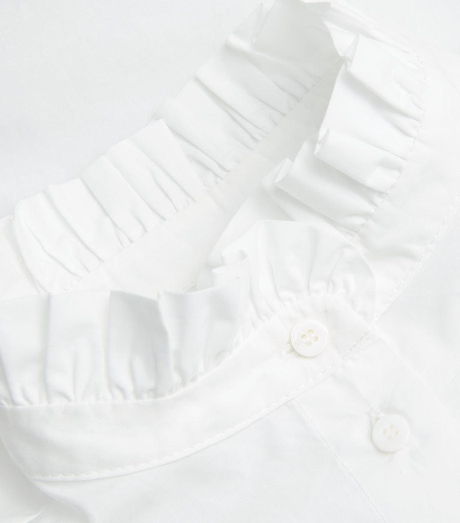 Claudie Pierlot Womens Cotton Broderie Anglaise-Trim Shirt White Image 5