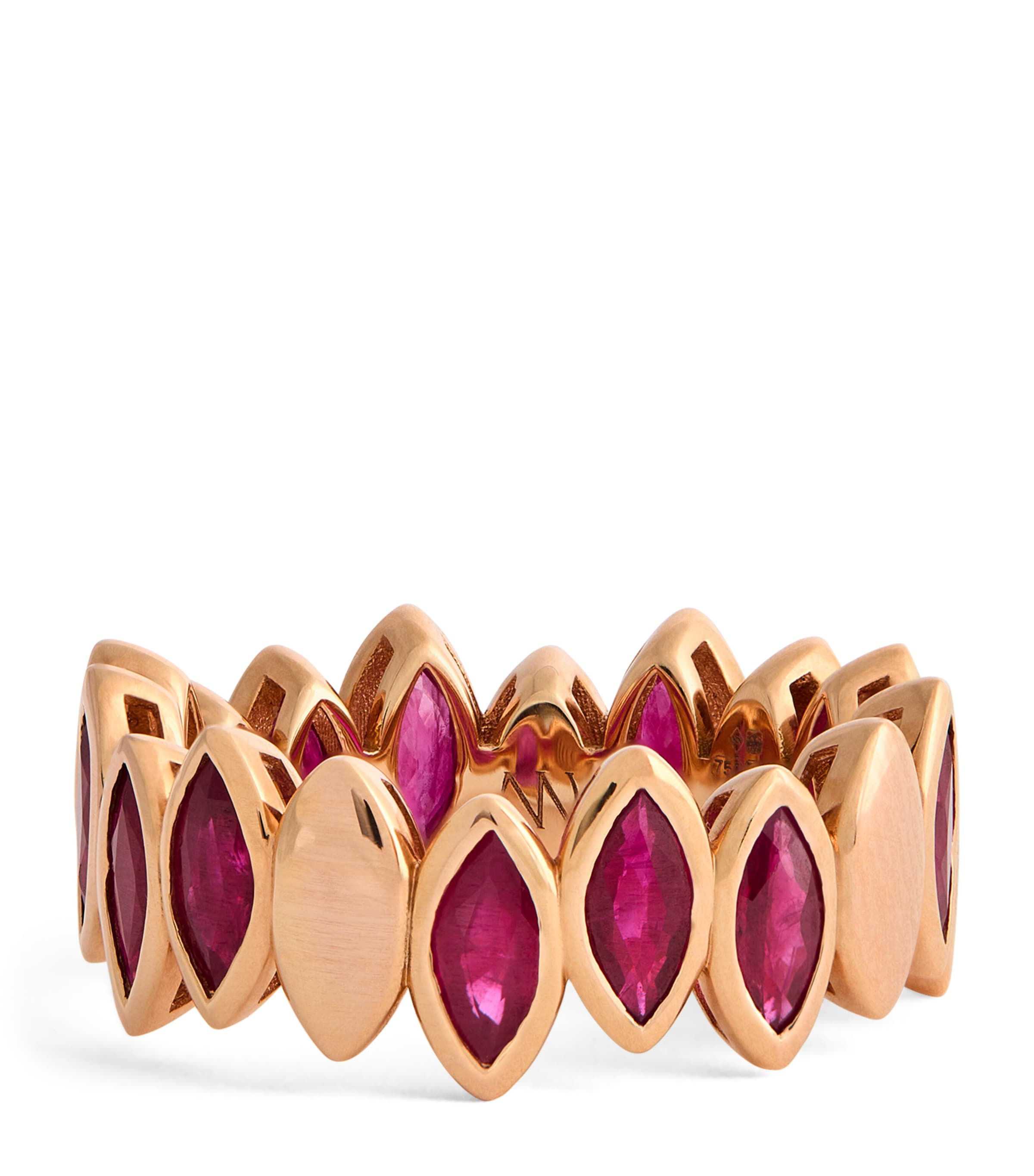 Netali Nissim Rose Gold And Ruby Navette Ring In Rose Gold