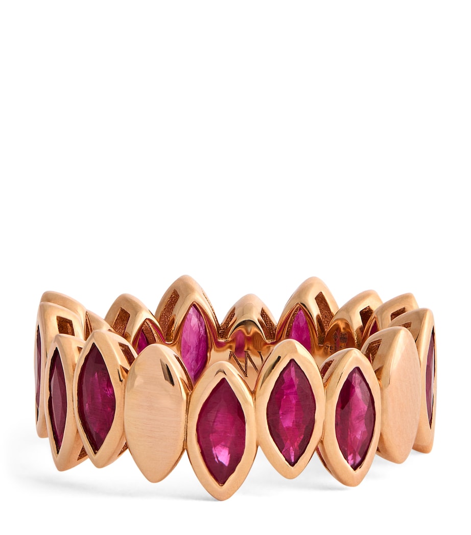 Rose Gold and Ruby Navette Ring ROSE GOLD Image 1
