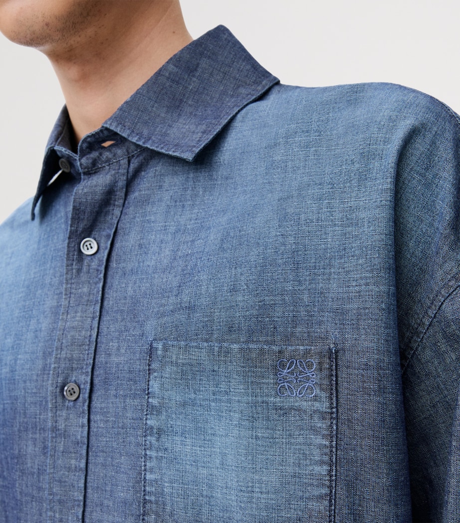 Cotton Chambray Shirt WASHED BLUE Image 5